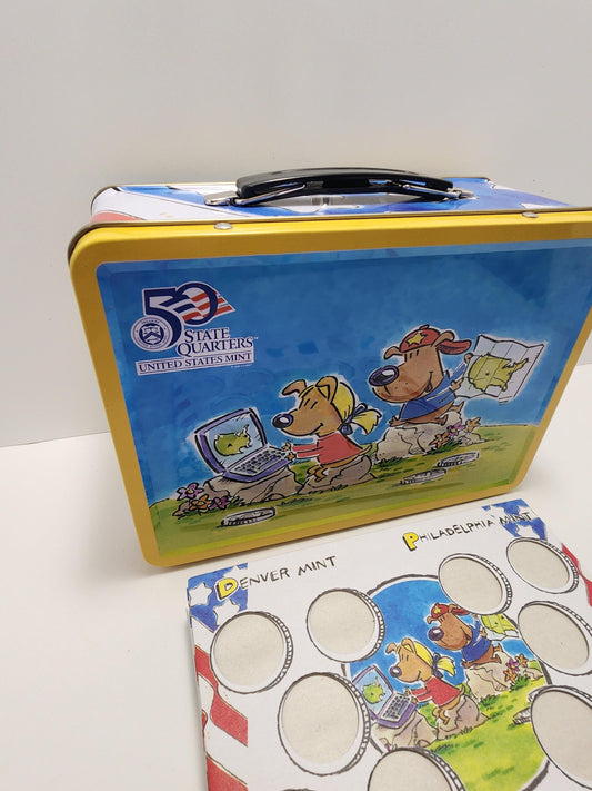 United States Mint 50 Quarters Of The United States Vintage Metal Lunchbox - Lunchbox - Lunch Box - Metal Lunchbox - Vintage Lunchbox