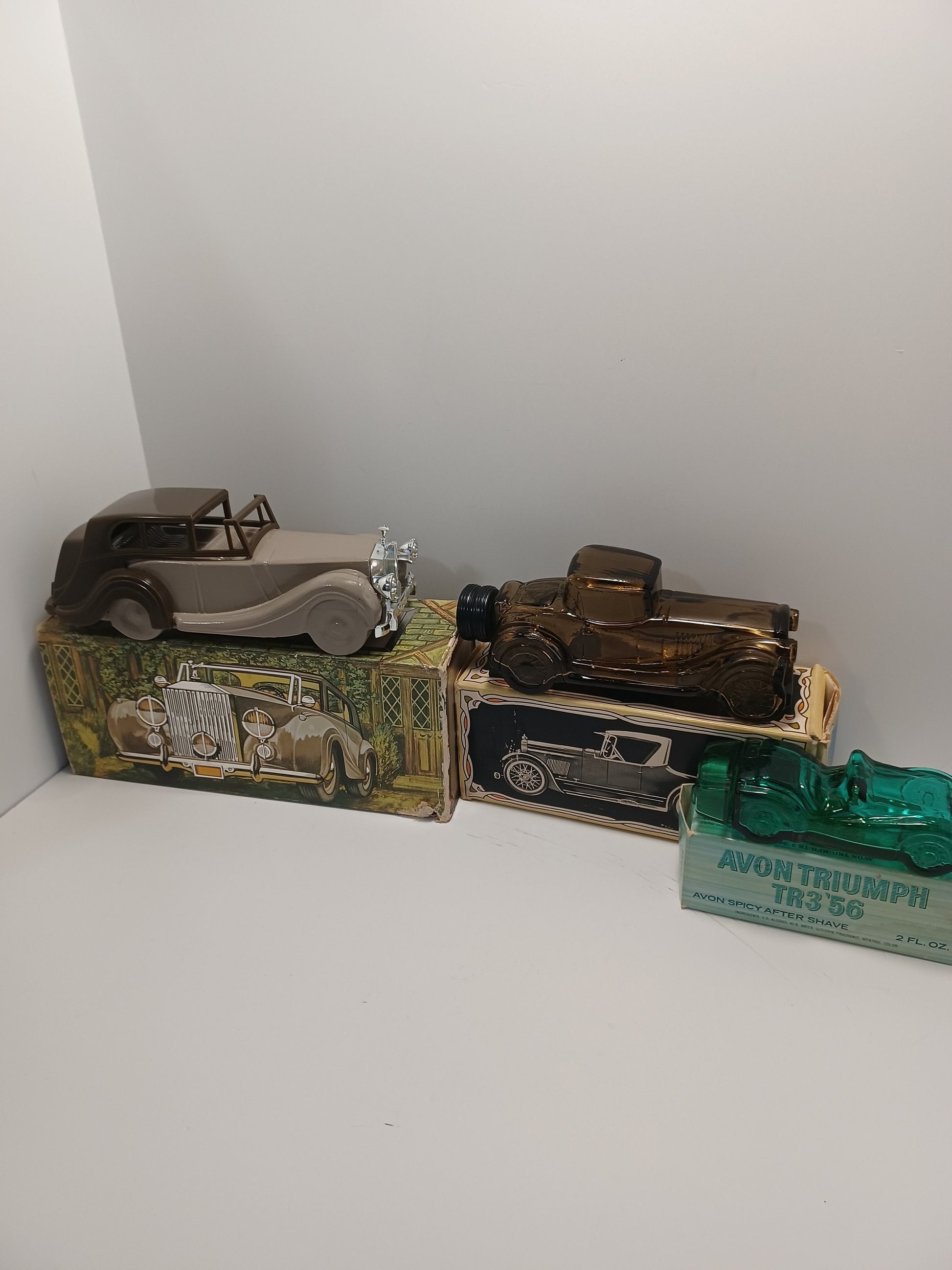 Vintage 1950-1980 Avon Bottles - Rolls Royce - Triumph TR3 - Vintage Avon - Vintage Cars - Avon Cars - Aftershave Cars