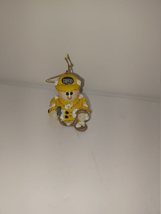 Snowberry Cuties Firefighter Fireman Snowman Christmas Ornament - Snowberries - Snowman - Christmas - Christmas Ornaments - Ornaments