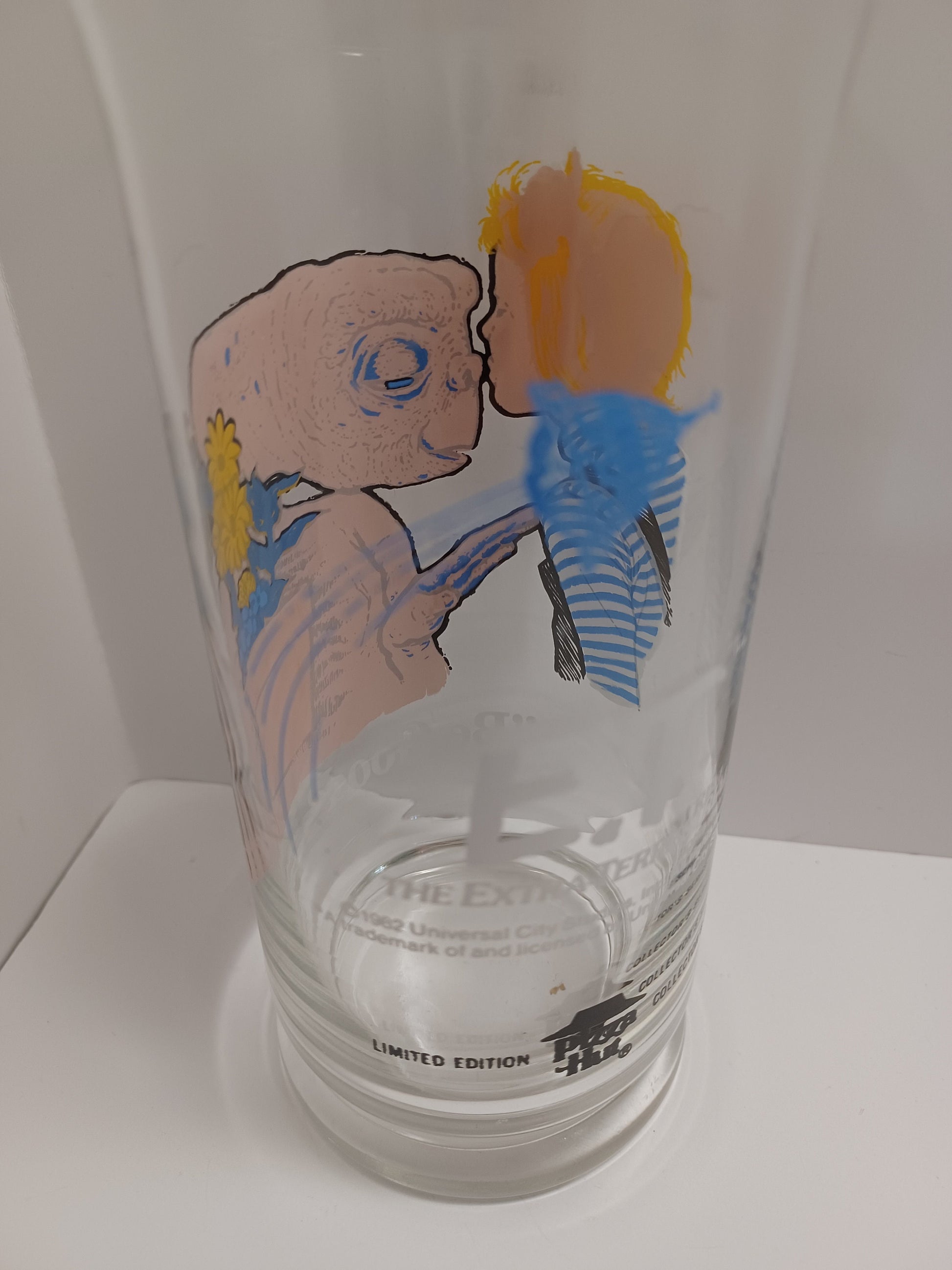 1982 E.T Universal City Studios Pizza Hut Collectors Glass Alien Vintage - ET Glasses - Pizza Hut Glasses - Collectable Glass