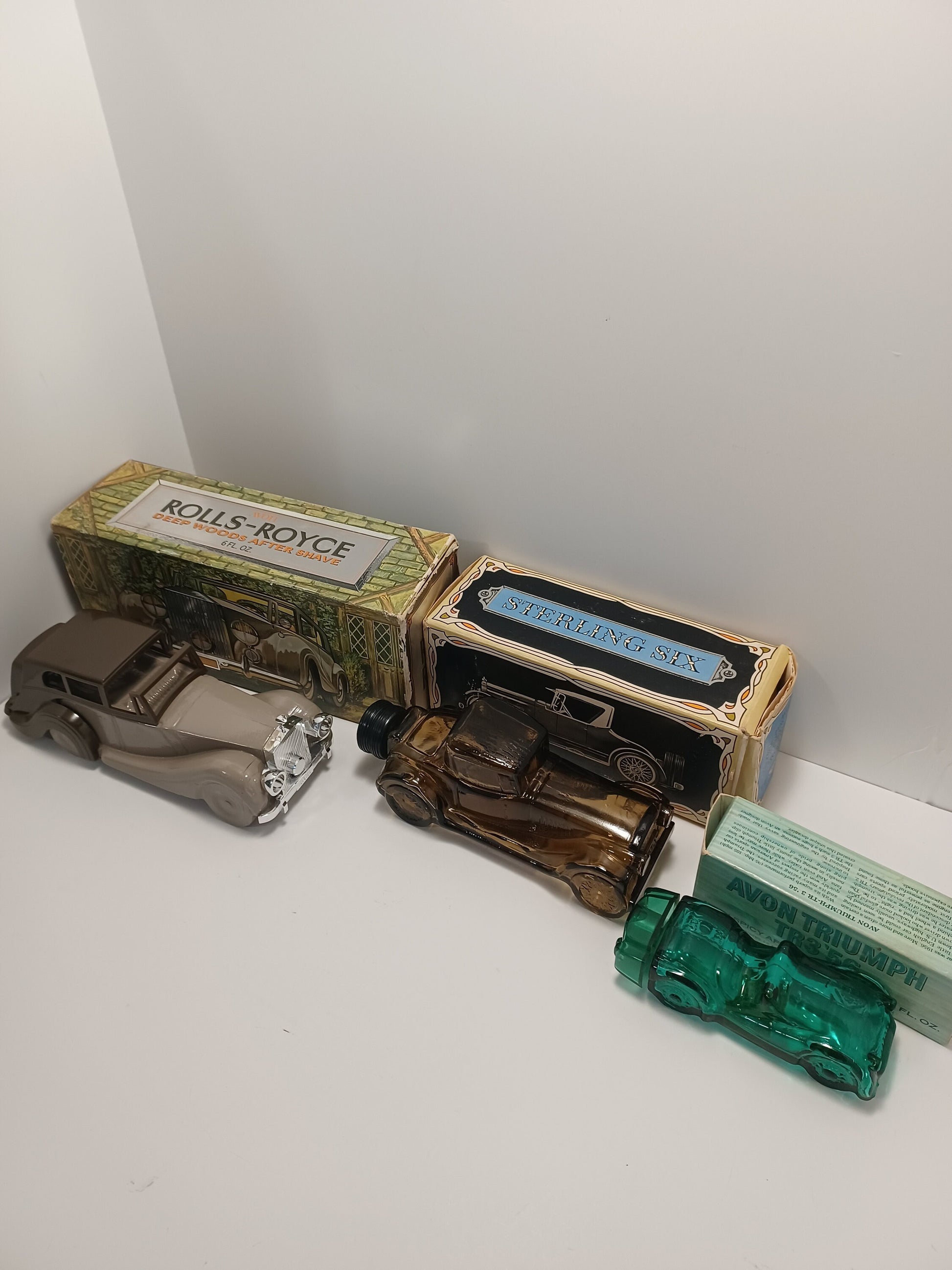Vintage 1950-1980 Avon Bottles - Rolls Royce - Triumph TR3 - Vintage Avon - Vintage Cars - Avon Cars - Aftershave Cars