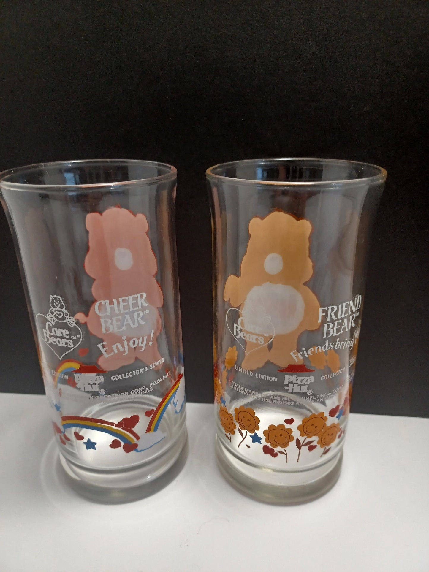 Vintage 1983 Carebears Pizza Hut Collectors Glasses - Pizza Hut Glasses - Carebears - Carebears Glasses - Vintage Glasses - Collectable Glas