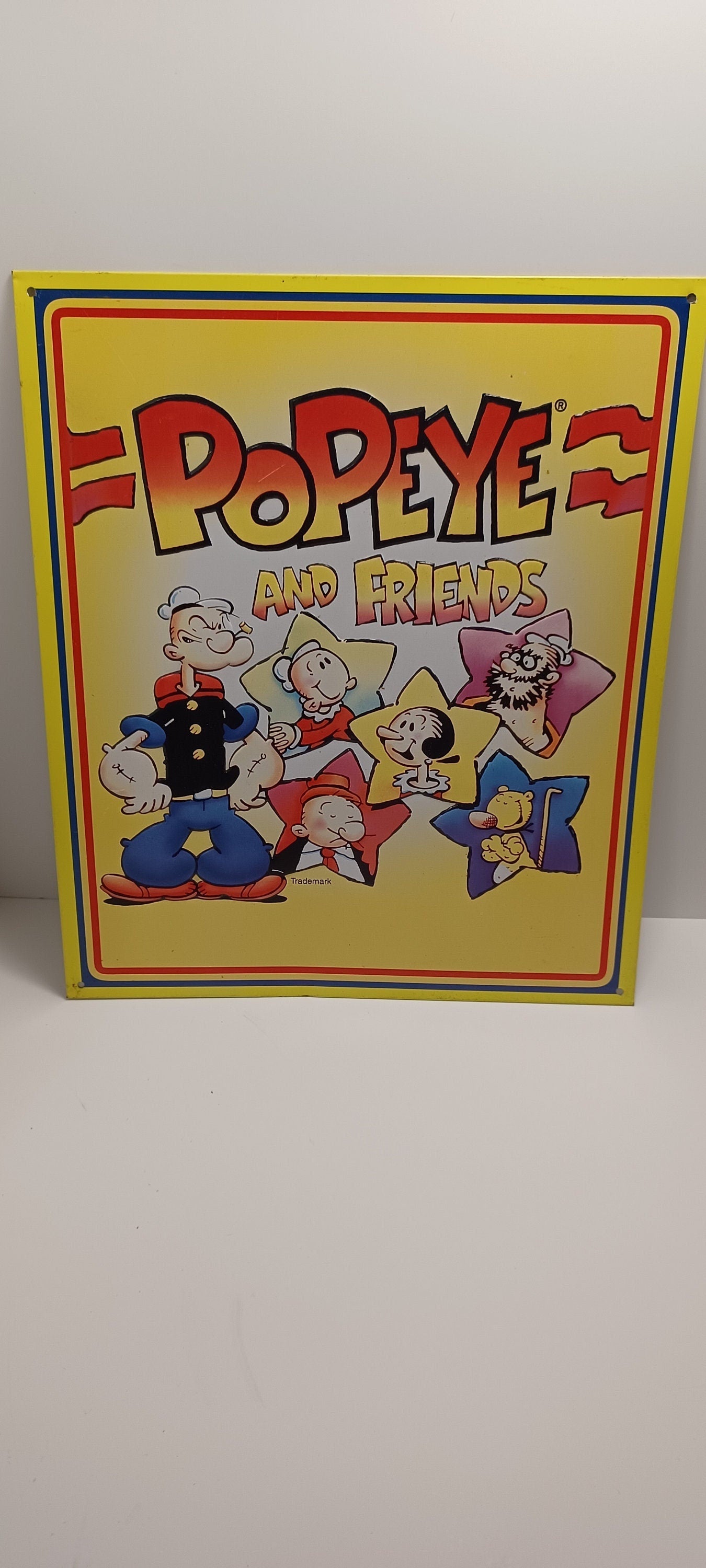 Vintage 1996 Popeye Metal TIn Sign - Vintage Signs - Character Signs - King Features - Popeye - Popeye Sign - Metal Sign - Tin Signs
