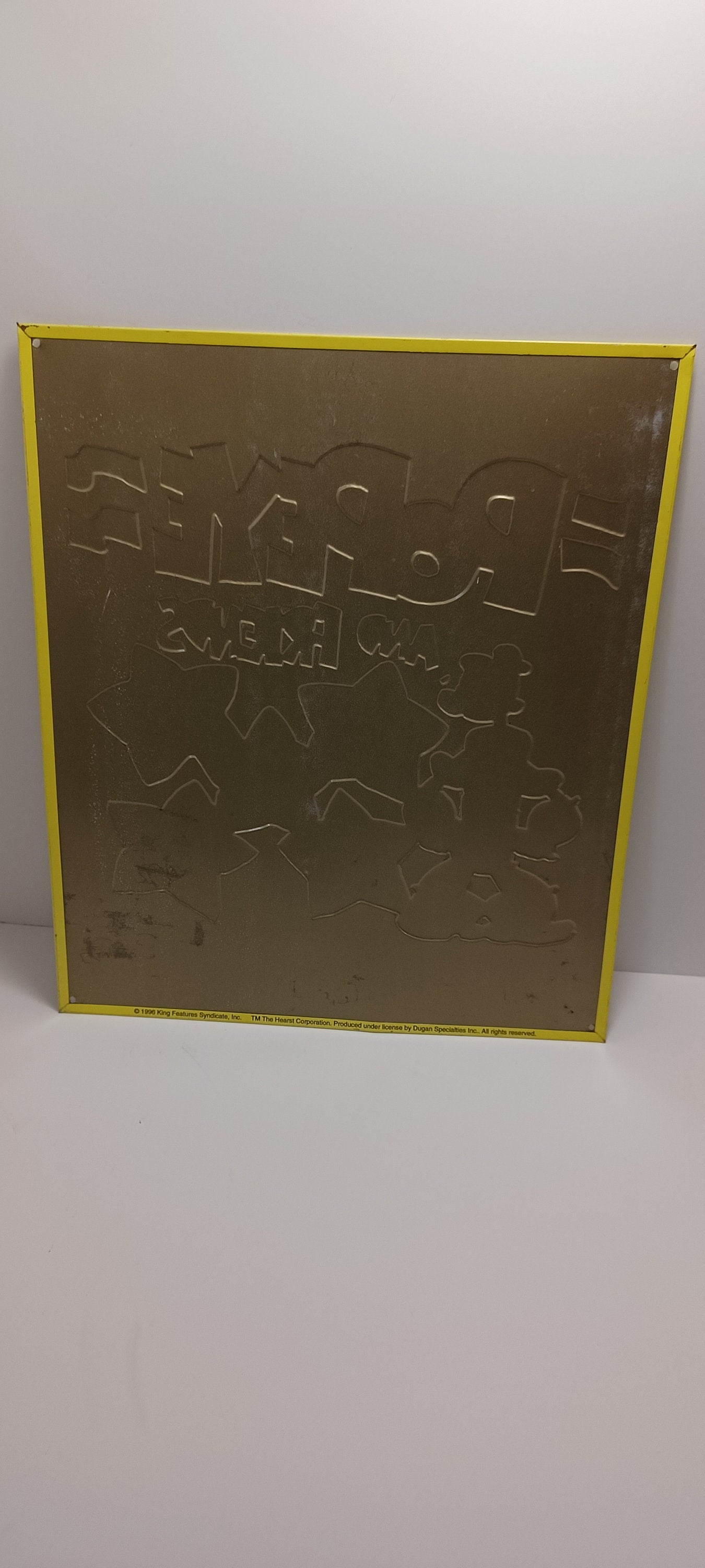 Vintage 1996 Popeye Metal TIn Sign - Vintage Signs - Character Signs - King Features - Popeye - Popeye Sign - Metal Sign - Tin Signs