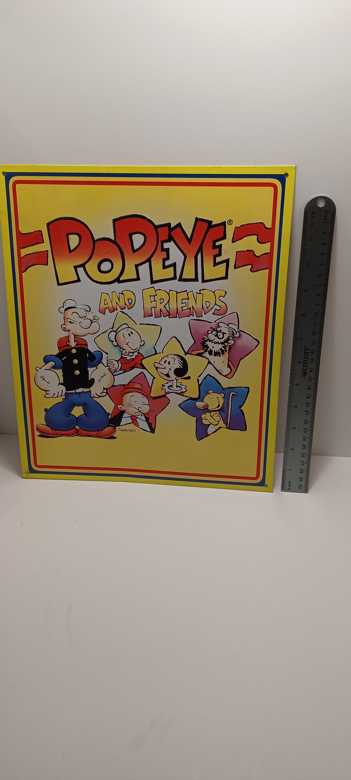 Vintage 1996 Popeye Metal TIn Sign - Vintage Signs - Character Signs - King Features - Popeye - Popeye Sign - Metal Sign - Tin Signs