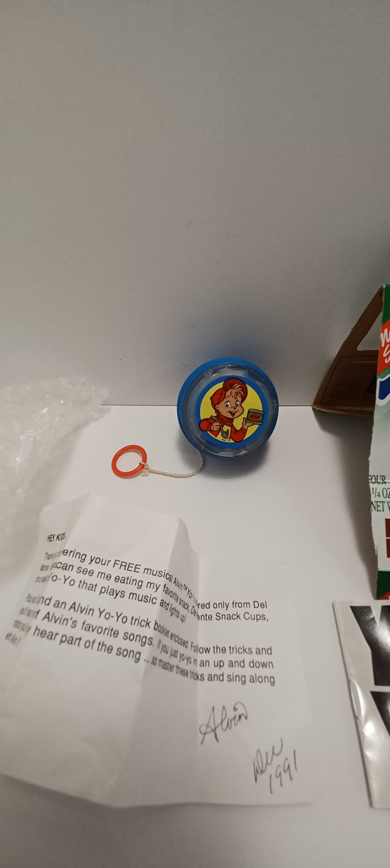Alvin and The Chipmunks YoYo 1991 - Del Monte Pudding - Alvin and the Chipmunks - Alvin - Yoyo - Vintage YoYo - Del Monte Pudding
