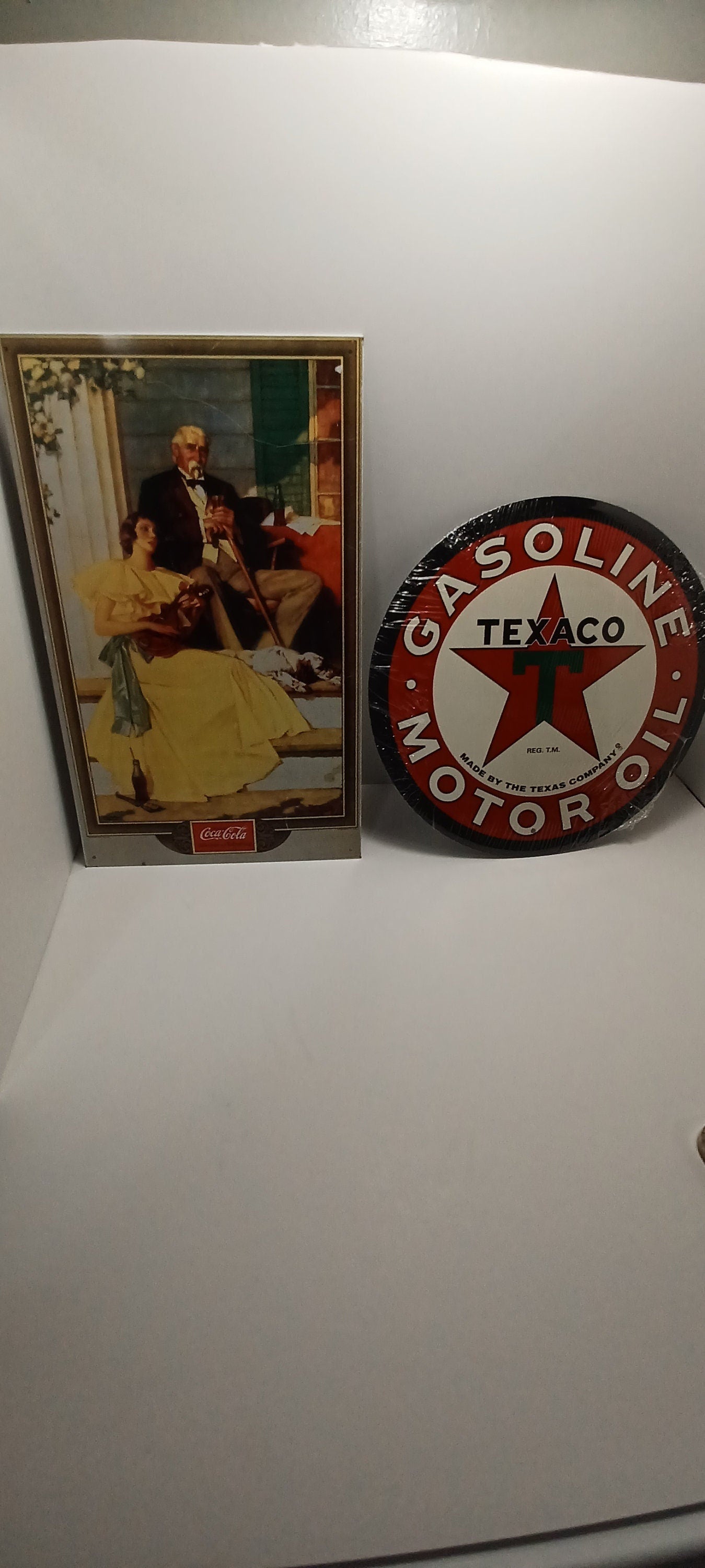 Texaco Sign Norman Rockwell Coca Cola 1999 Sign - Vintage Signs - Coca Cola - Coca Cola Signs - Texaco - Texaco Signs - Metal Signs