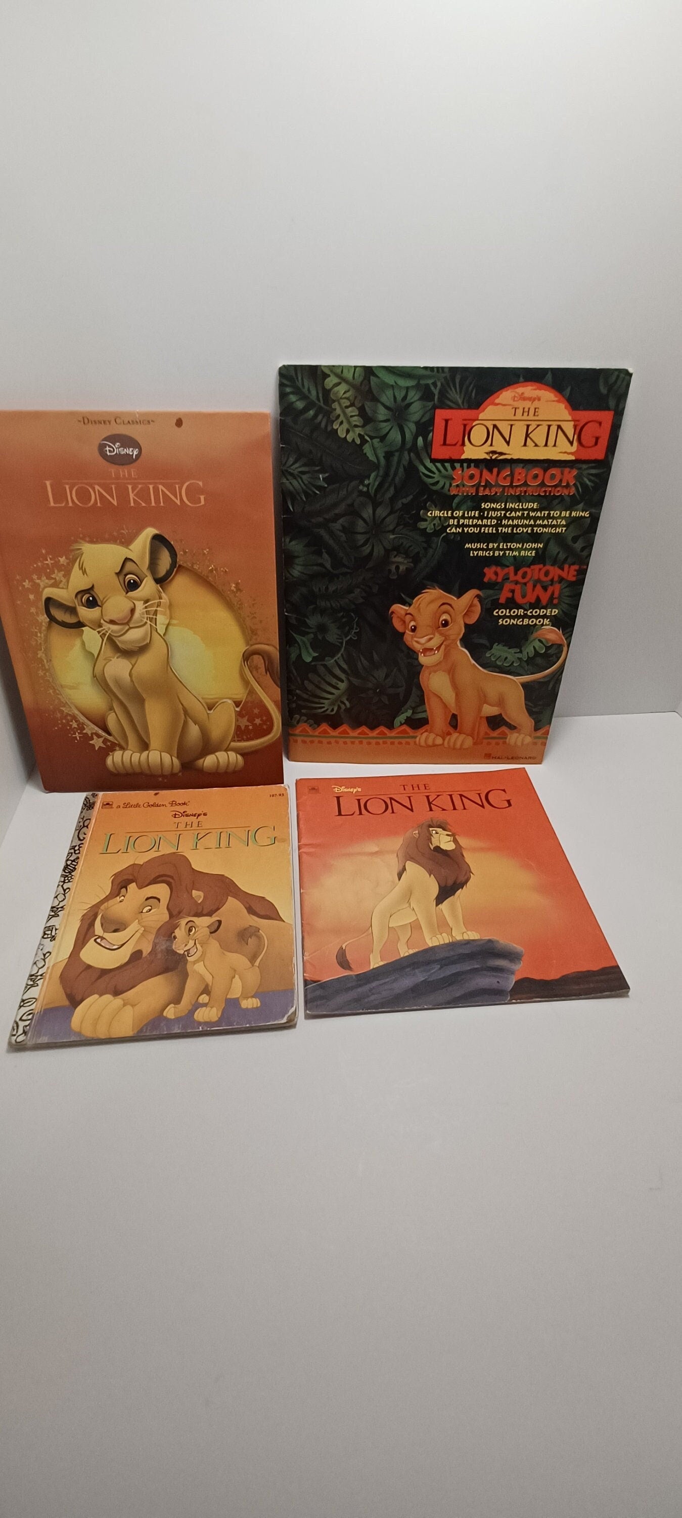 Vintage The Lion King Books Lot of 4 One Songbook - The Lion King - Disney - Disney Books -Sing A Long - Song Book - Simba - Vintage Disney