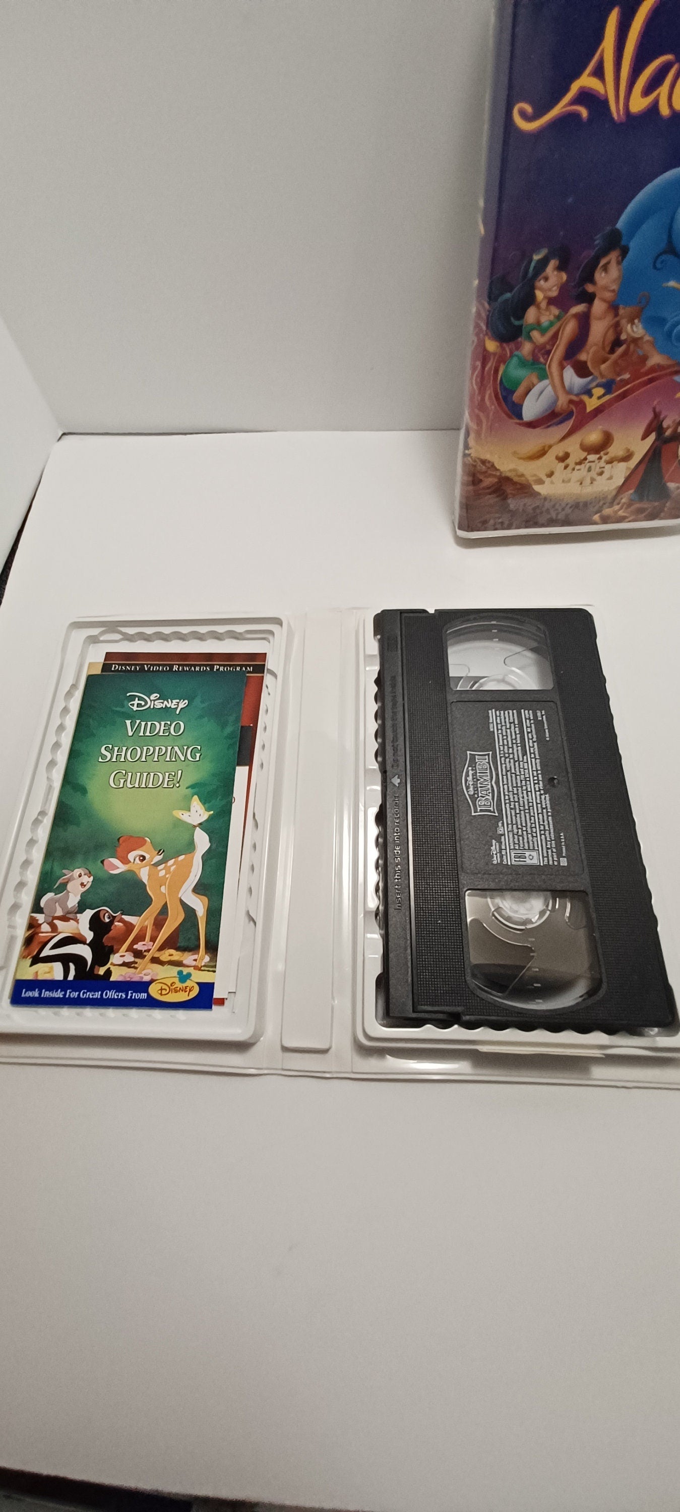 Vintage 1990s Disney Vhs Tapes Aladdin and Bambi 55th Anniversary - Disney Vhs - Bambi - Aladdin - Disney - Vhs - Black Diamond