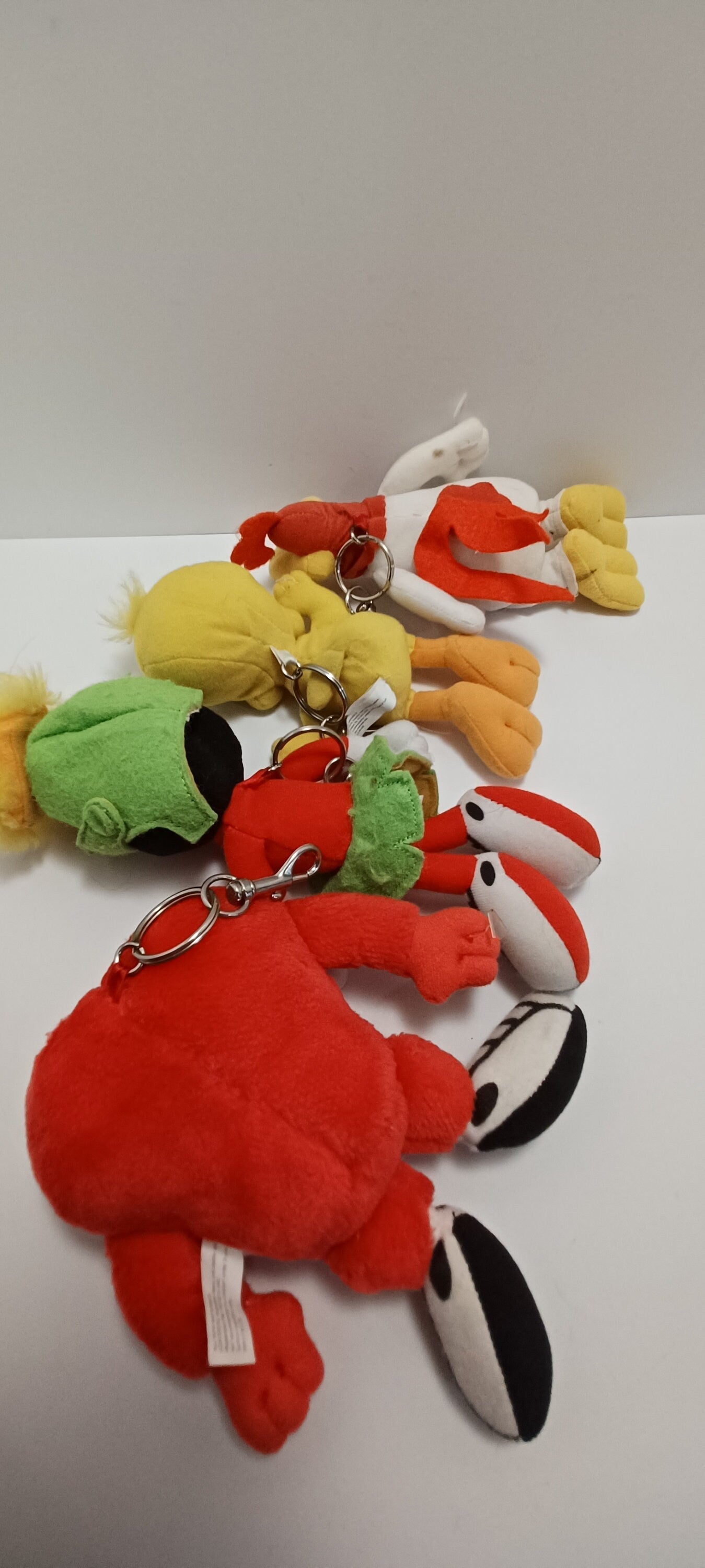Vintage 1990s Looney Tunes Beanie Minis With Clip - Looney Tunes - Plush - Beanie Babies - Beanie Mini - Stuffed Animals - Tweety - Foghorn