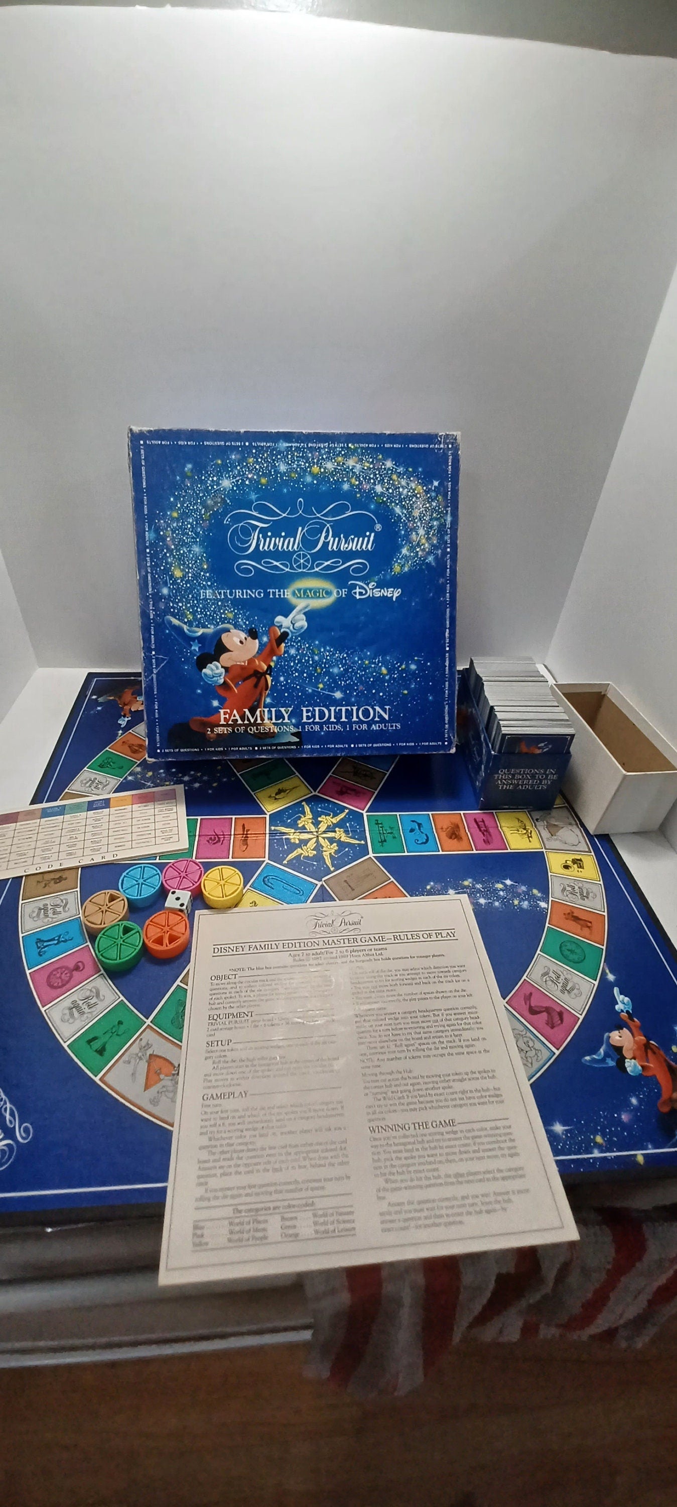 Vintage 1980s Trivial Pursuit Family Board Games - Disney - Disney Trival Pursuit - Board Games - Vintage Board Games - TV Games - Family