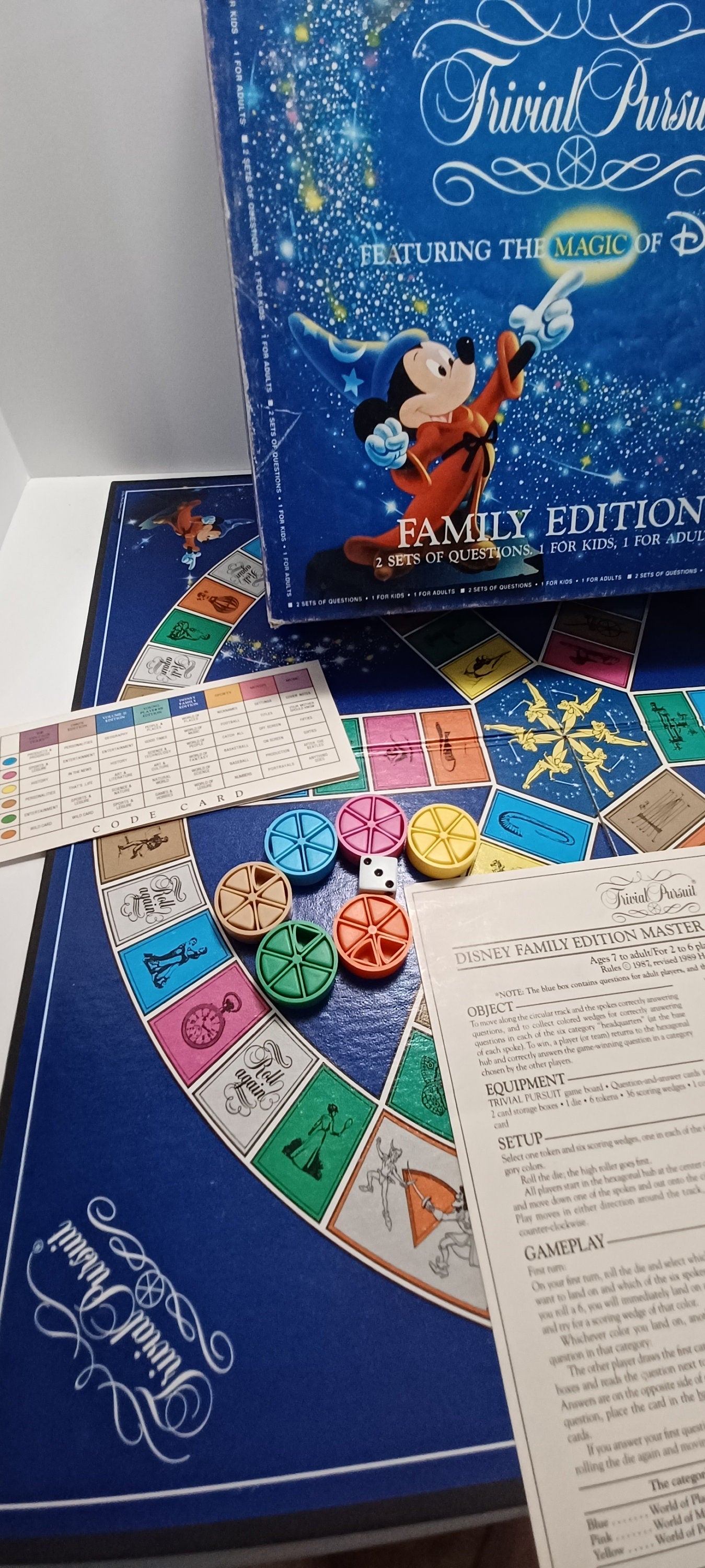 Vintage 1980s Trivial Pursuit Family Board Games - Disney - Disney Trival Pursuit - Board Games - Vintage Board Games - TV Games - Family