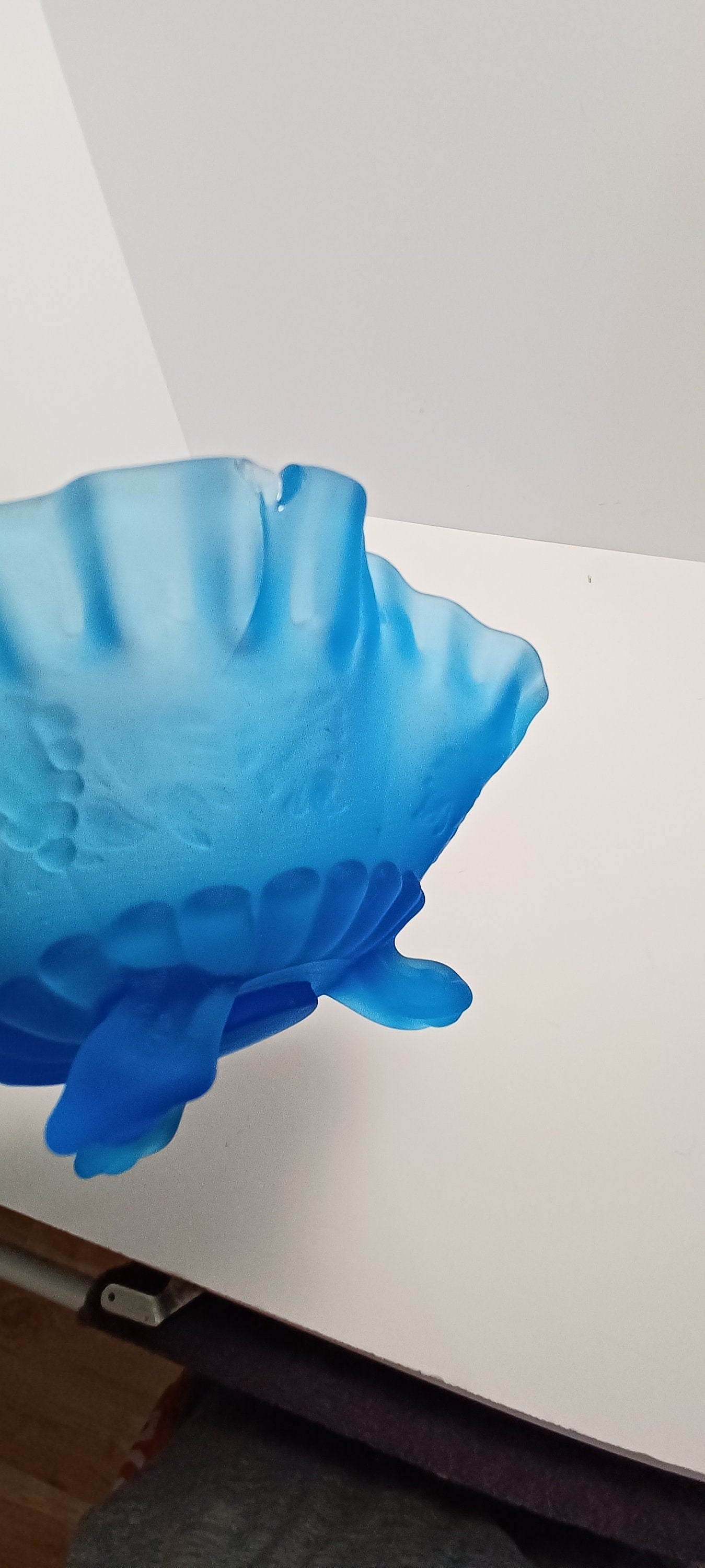 Vintage Westmoreland Paneled Blue Mist Crimpted Footed Candy Dish - Vintage Glass - Westmoreland - Candy Dish - Glass - West More Land