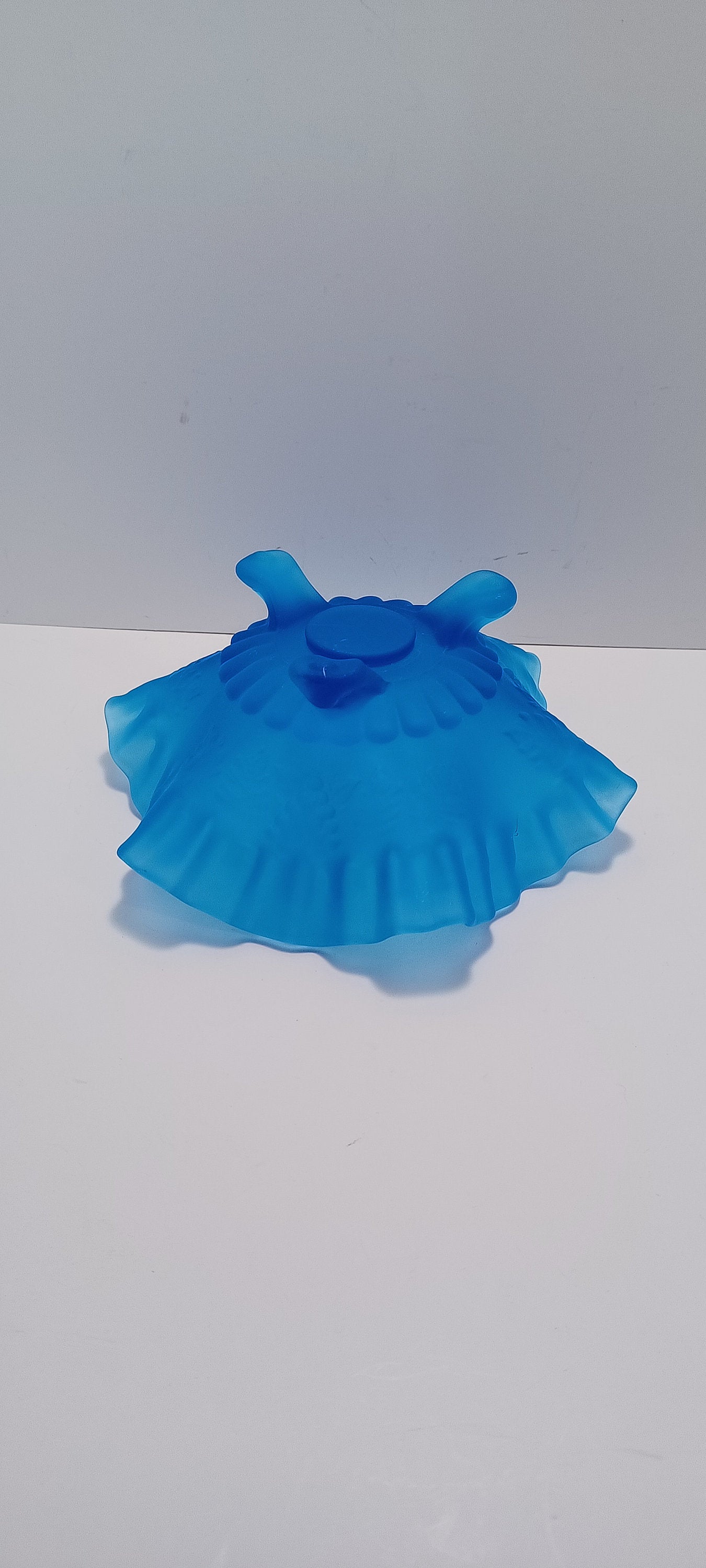 Vintage Westmoreland Paneled Blue Mist Crimpted Footed Candy Dish - Vintage Glass - Westmoreland - Candy Dish - Glass - West More Land