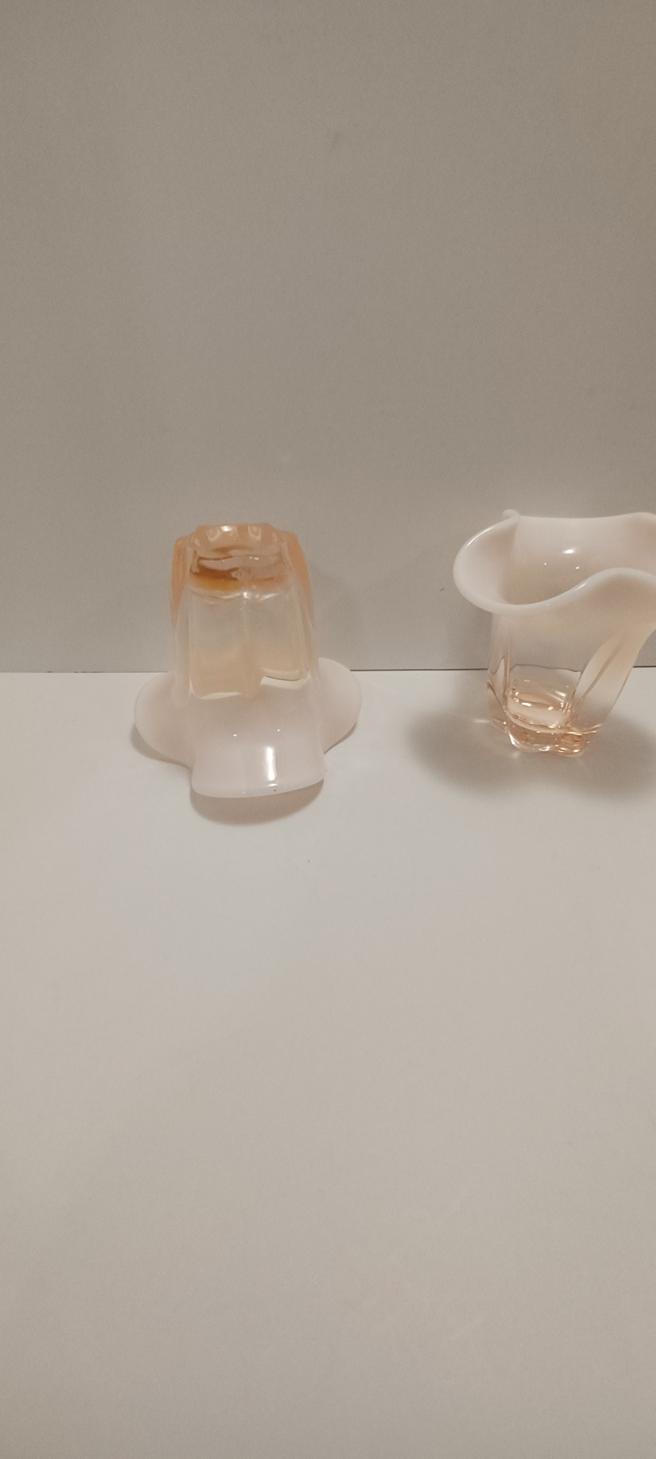 Duncan & Miller Canterbury Pink Opalescent Glass - Vase - Candleholders - Tealight Holders - Canterbury - Vintage Glass - Opalescent