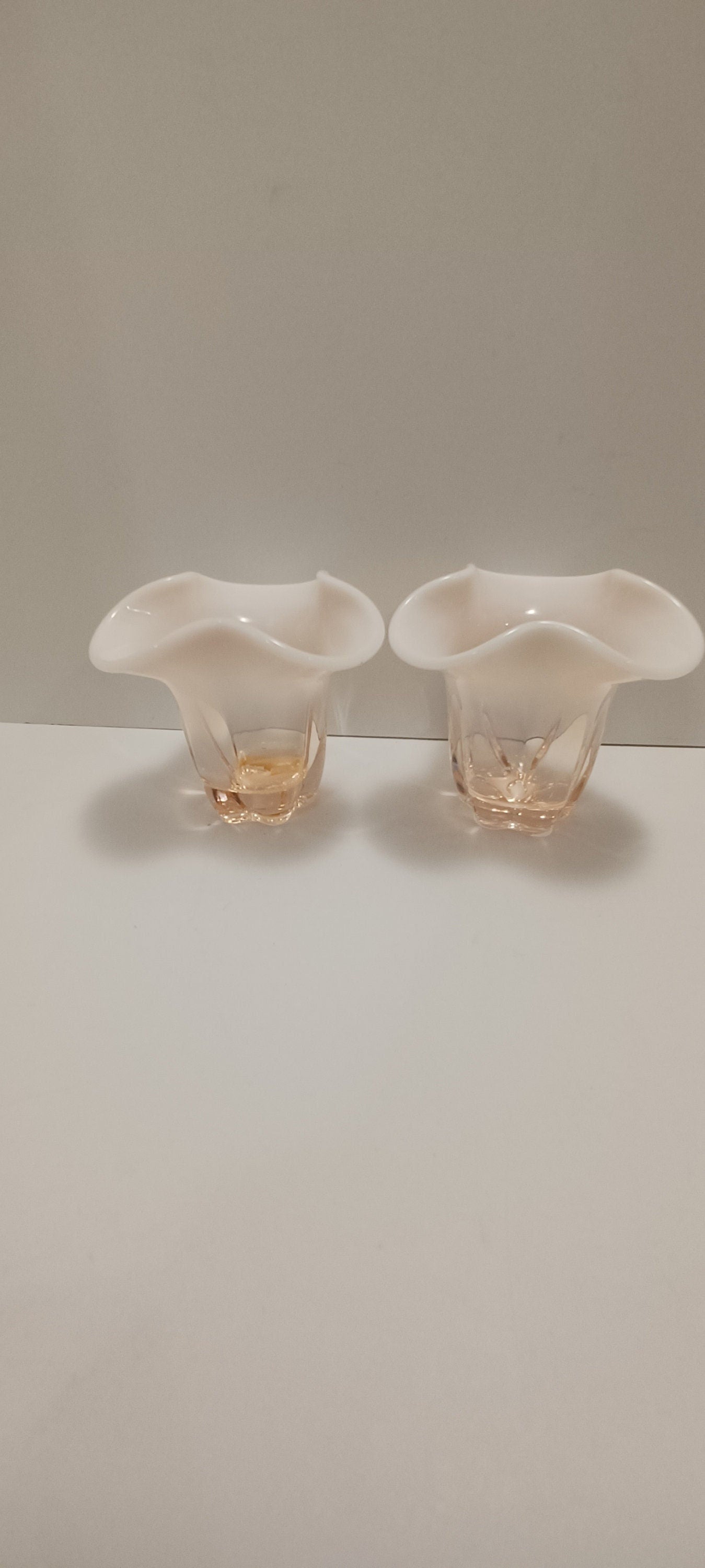 Duncan & Miller Canterbury Pink Opalescent Glass - Vase - Candleholders - Tealight Holders - Canterbury - Vintage Glass - Opalescent