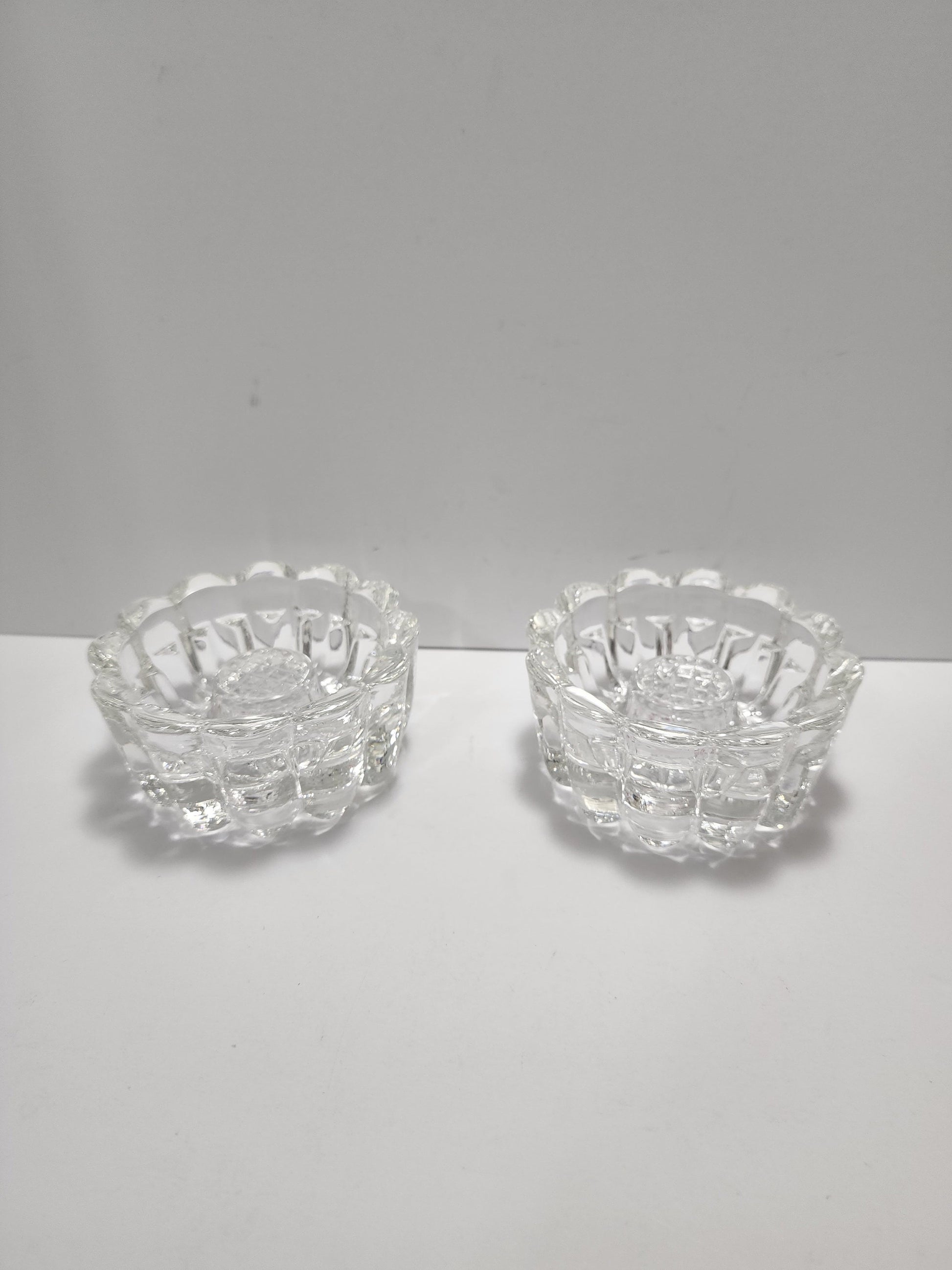 Vintage 1970s Princess House Reversible Candleholders - Candleholder- Tealight Holders - Candles - Tealight - Crystal - Princess House