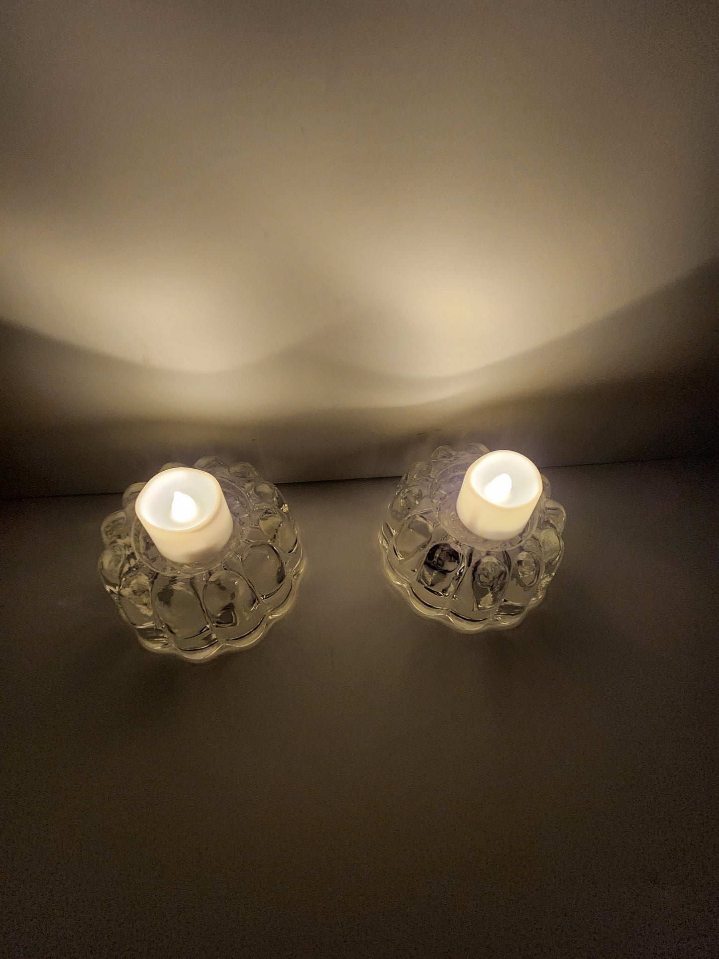 Vintage 1970s Princess House Reversible Candleholders - Candleholder- Tealight Holders - Candles - Tealight - Crystal - Princess House