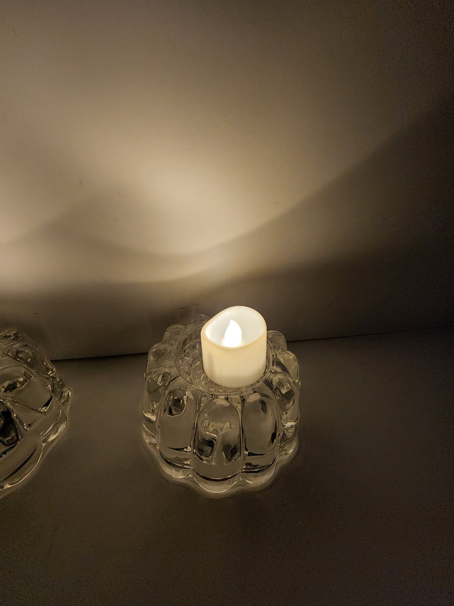 Vintage 1970s Princess House Reversible Candleholders - Candleholder- Tealight Holders - Candles - Tealight - Crystal - Princess House