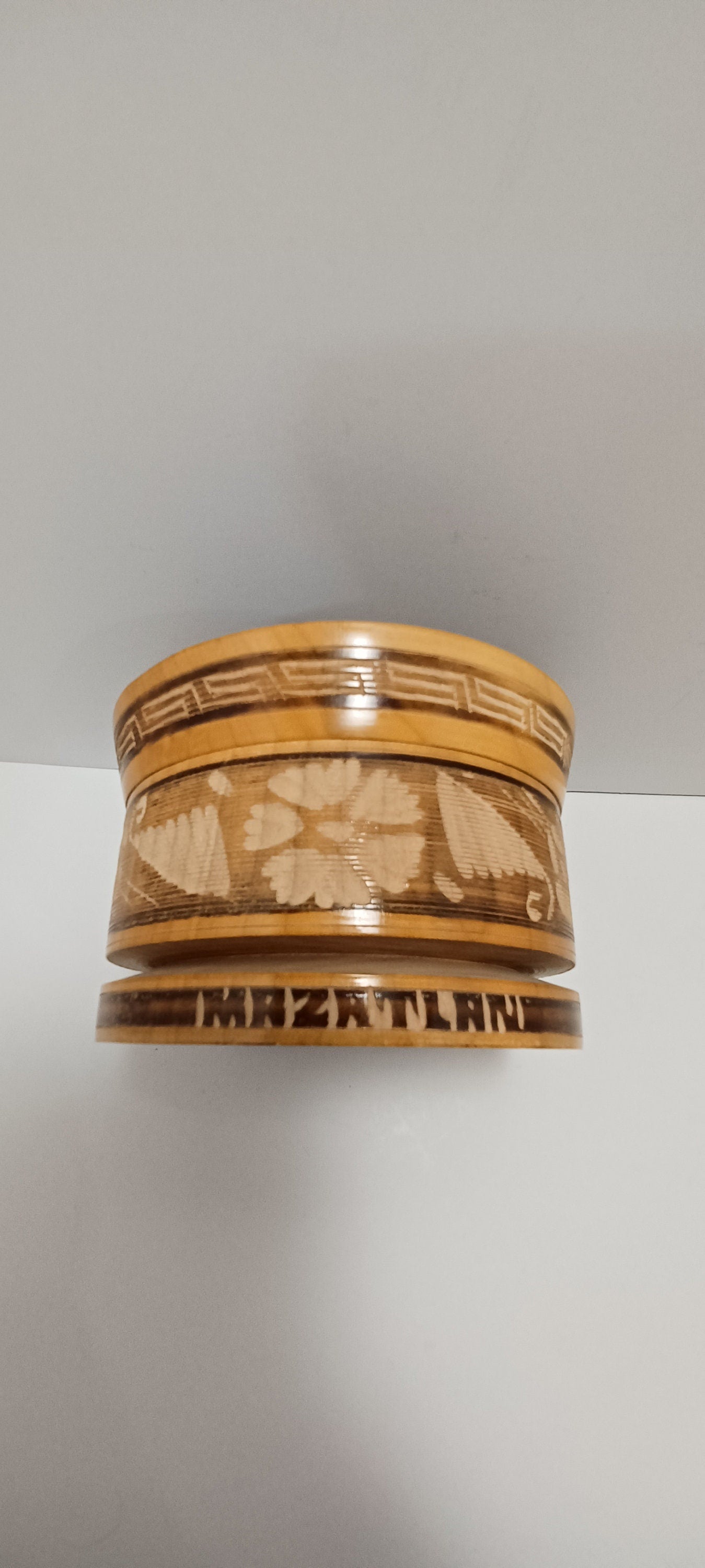 Vintage Wood Carved Trinket Box Bark Box With Crochet Washable Coasters - Crochet - Coasters - Bark Box - Carved Wood - Trinket Box