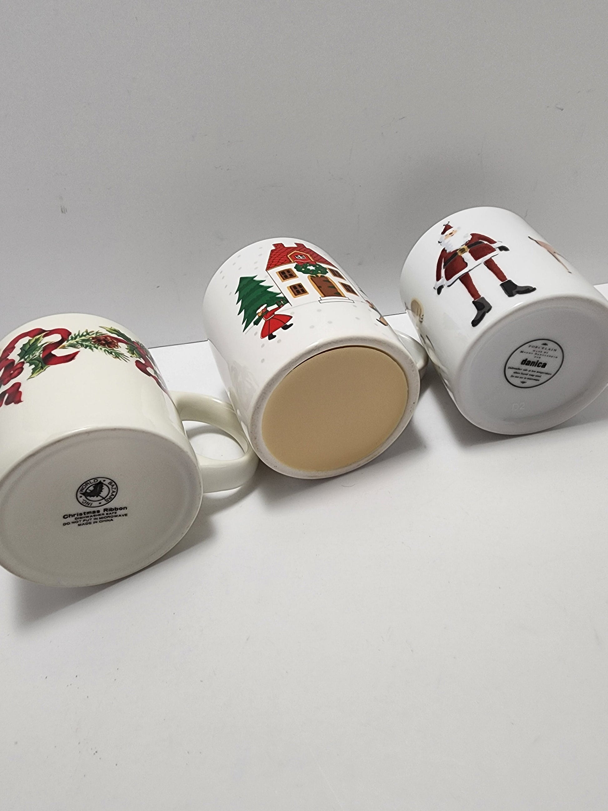 Christmas Mugs Lot Of 3 - Coffee Mugs - Mugs - Christmas - Christmas Mugs - Christmas Gifts - Coffee - Santa - Santa Mug - Reindeer