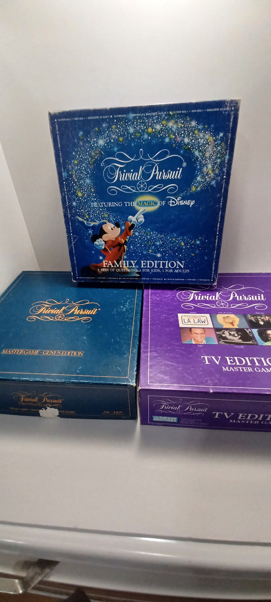Vintage 1980s Trivial Pursuit Family Board Games - Disney - Disney Trival Pursuit - Board Games - Vintage Board Games - TV Games - Family
