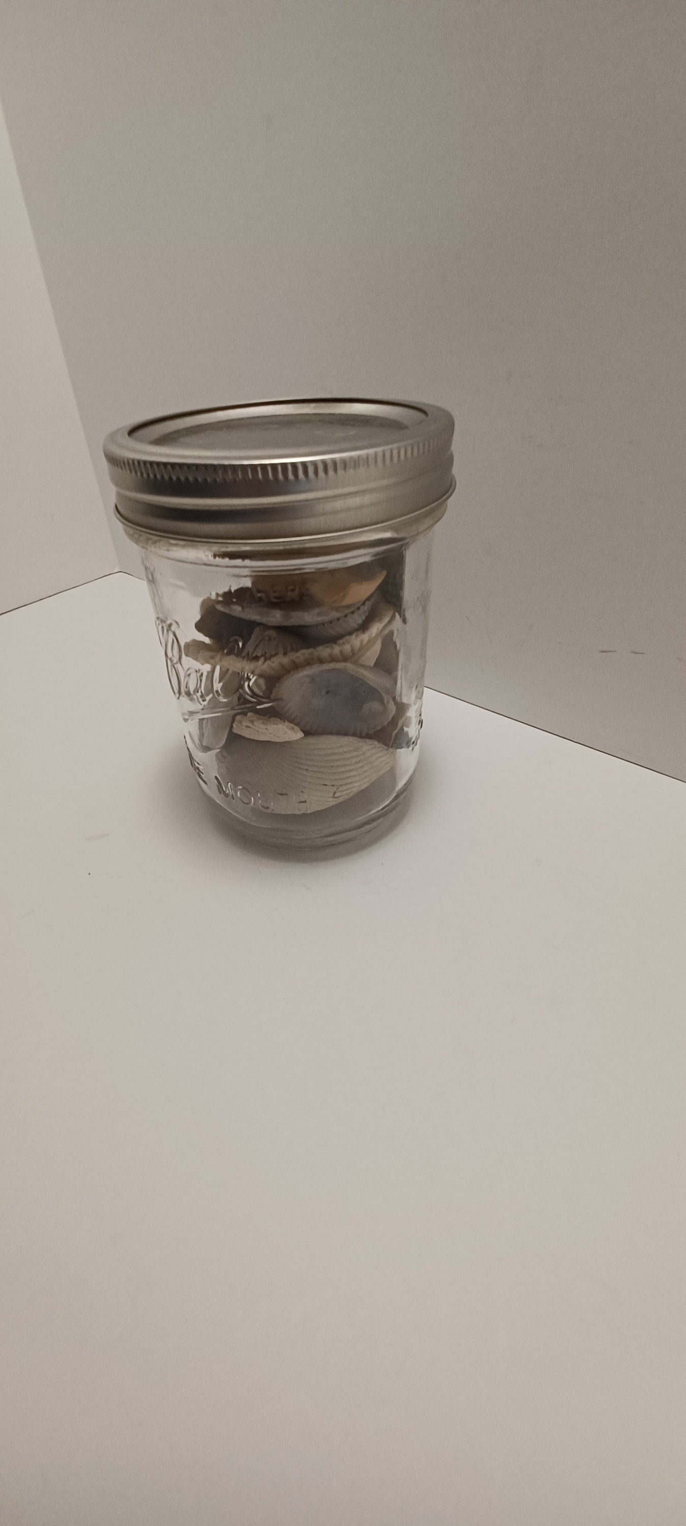 Ball Glass Jar With Sea Shells From Around The US - Sea Shells - Daytona Beach - Key West - Travel - Travel Gift - Glass Jar - Beach - Ocean