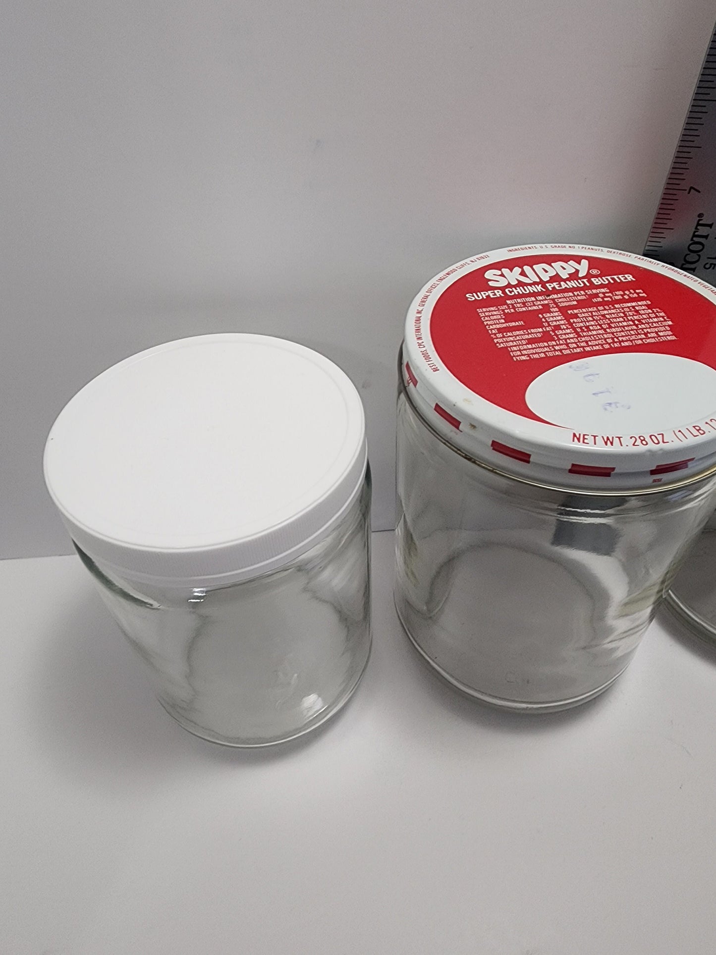 Vintage Skippy Peanut Butter Glass Jars - Skippy - Peanut Butter - Glass Jars - Skippy Jars - Peanut Butter Glass - Vintage Food