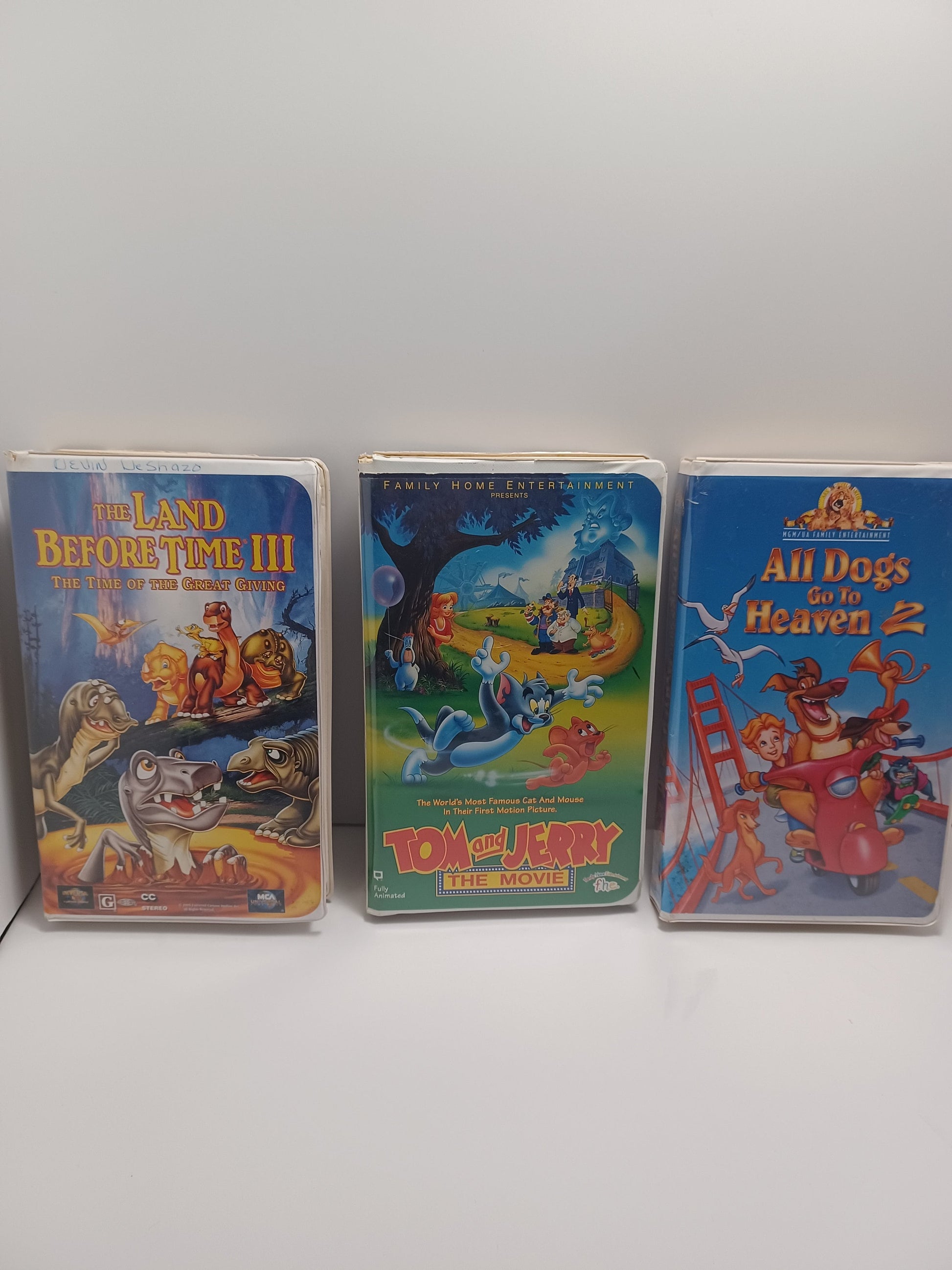 Vintage Vhs Tapes - Land Before Time - All Dogs Go To Heaven - Tom & Jerry - Land Before Time Vhs - Tom and Jerry Vhs - Movies