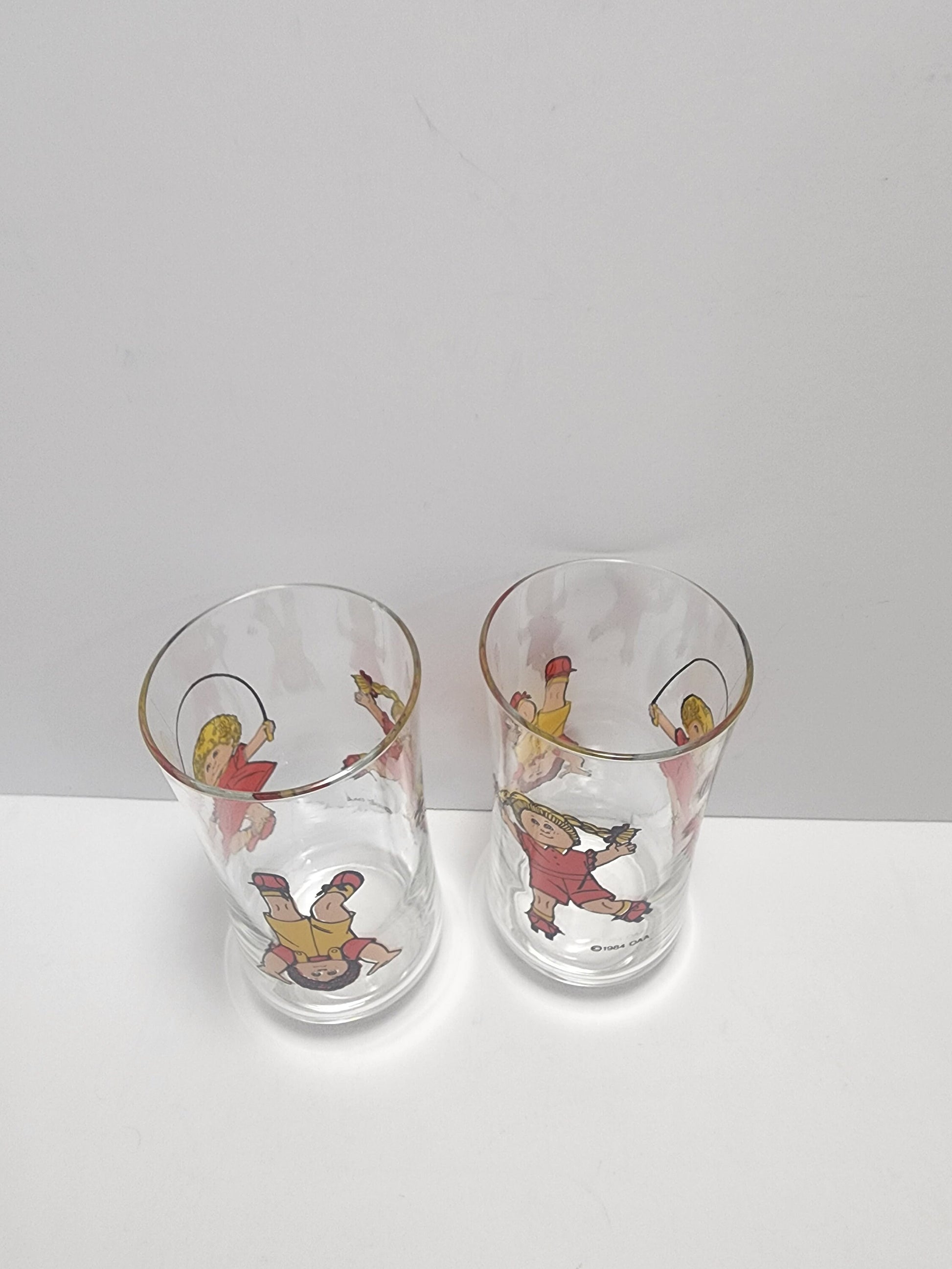 1984 Cabbage Patch Character Glasses - Character Glasses - Cabbage Patch - Cabbage Patch Glass - Vintage Glasses - Glasses