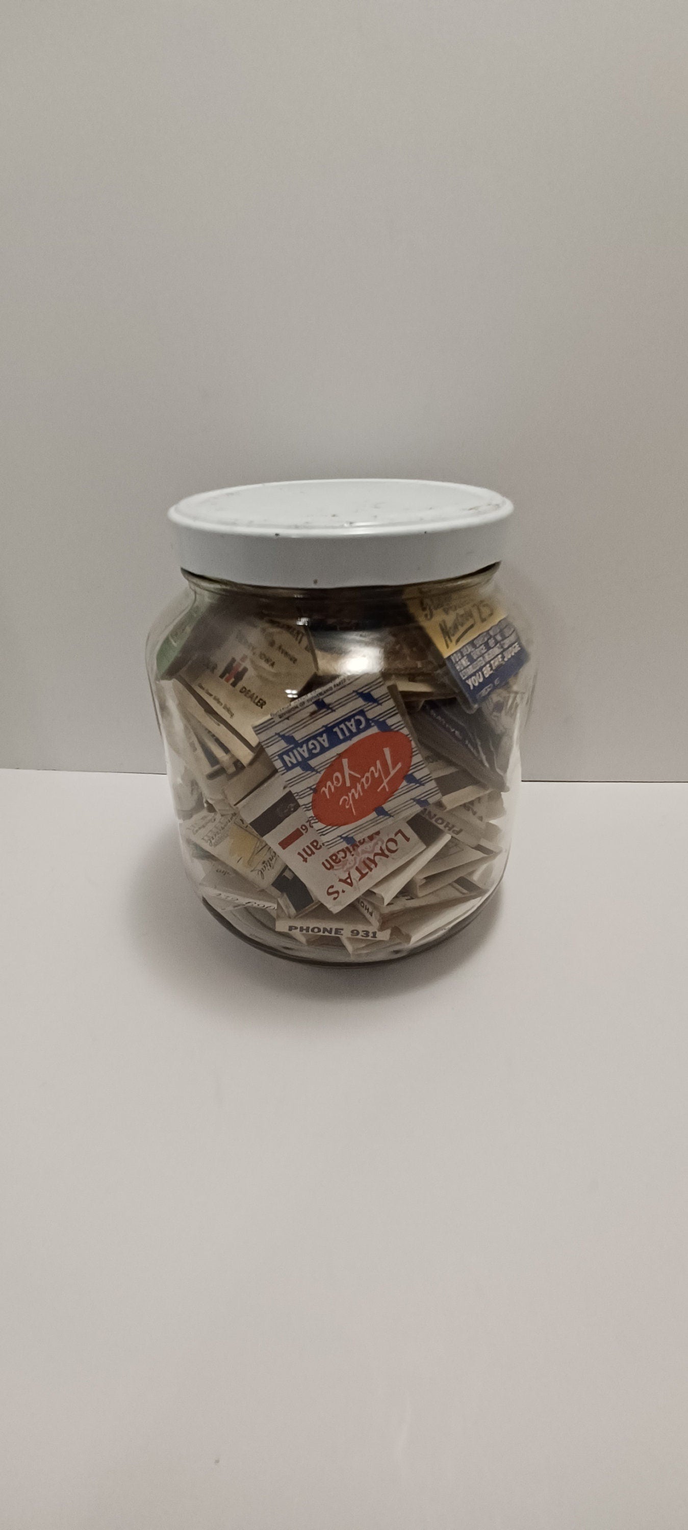 Vintage Matches Collection With Glass Jar Included - Glass Jar - Matches - Vintage Matches - Collectable Matches - Iowa Bank - Iowa Matches
