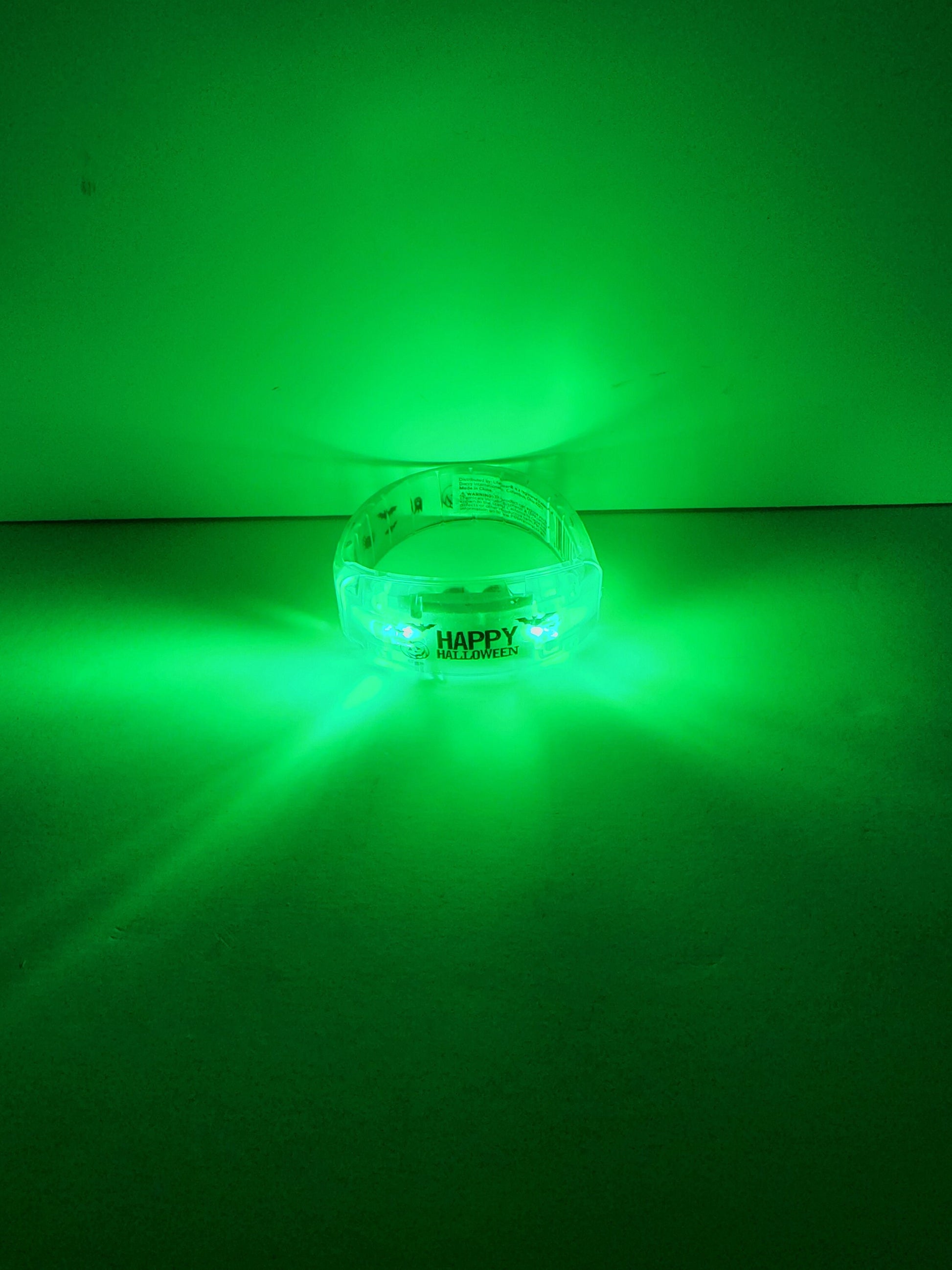 Halloween Light Up Green Wrist Band - Halloween - Light Up - Wristband - Halloween Lights - Dark Toys - Glow In The Dark