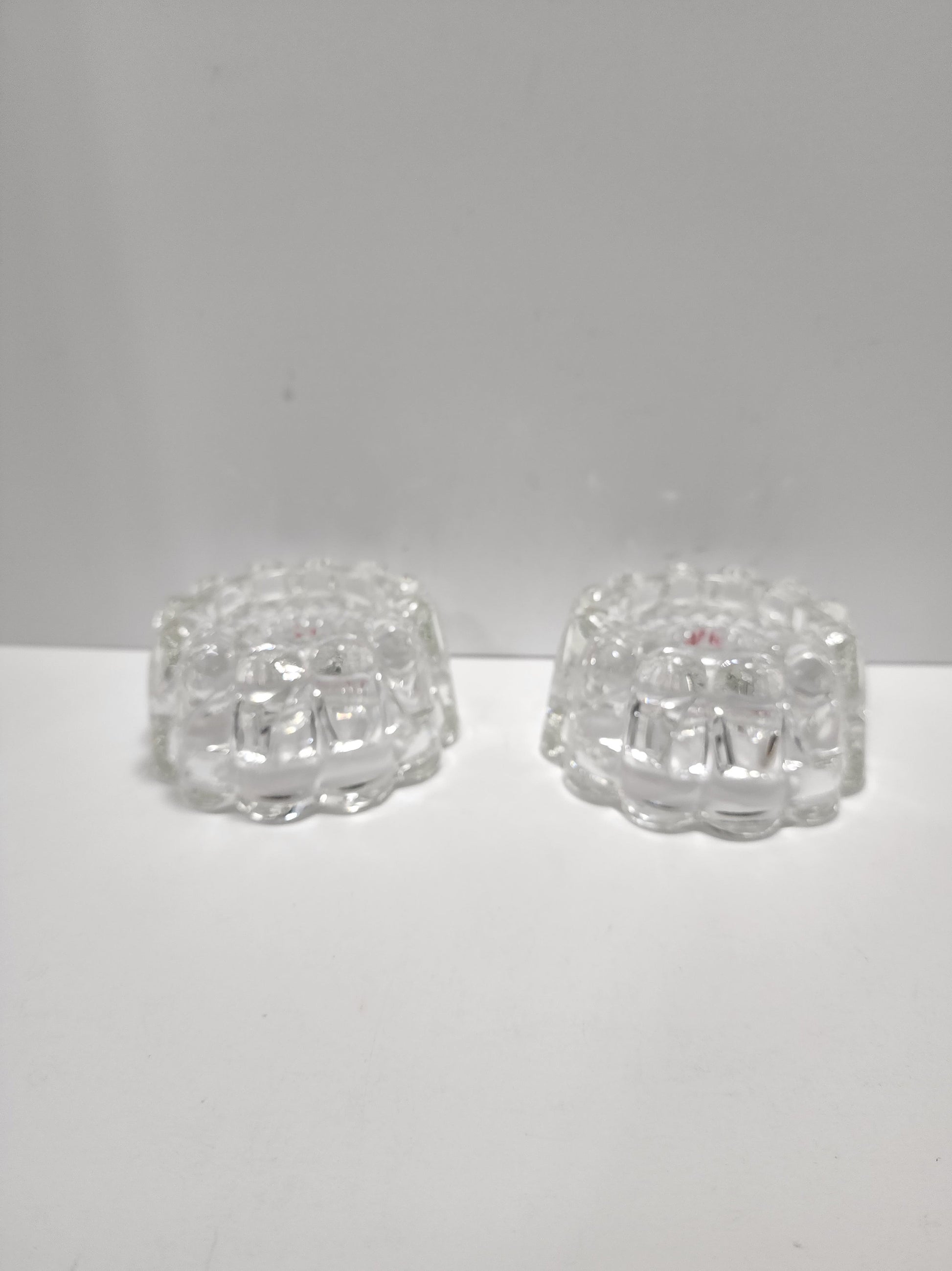Vintage 1970s Princess House Reversible Candleholders - Candleholder- Tealight Holders - Candles - Tealight - Crystal - Princess House