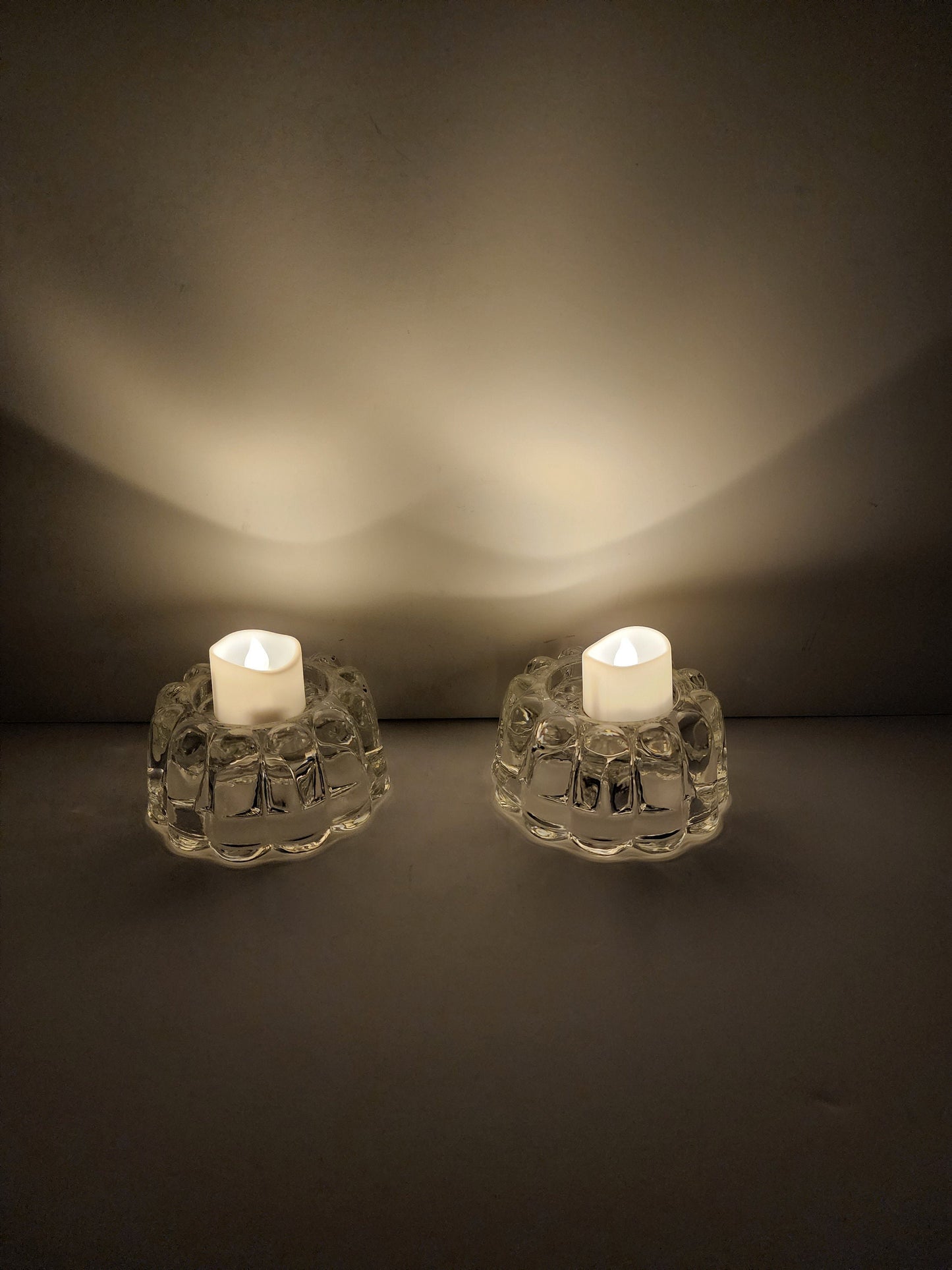 Vintage 1970s Princess House Reversible Candleholders - Candleholder- Tealight Holders - Candles - Tealight - Crystal - Princess House