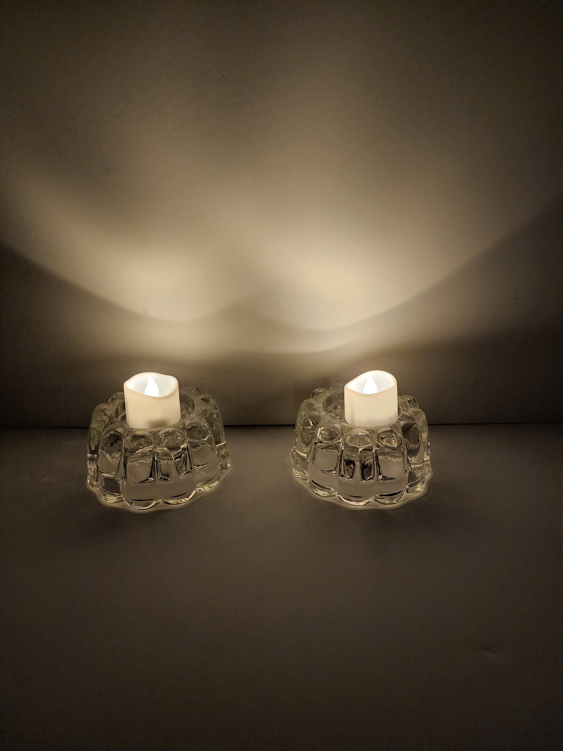 Vintage 1970s Princess House Reversible Candleholders - Candleholder- Tealight Holders - Candles - Tealight - Crystal - Princess House