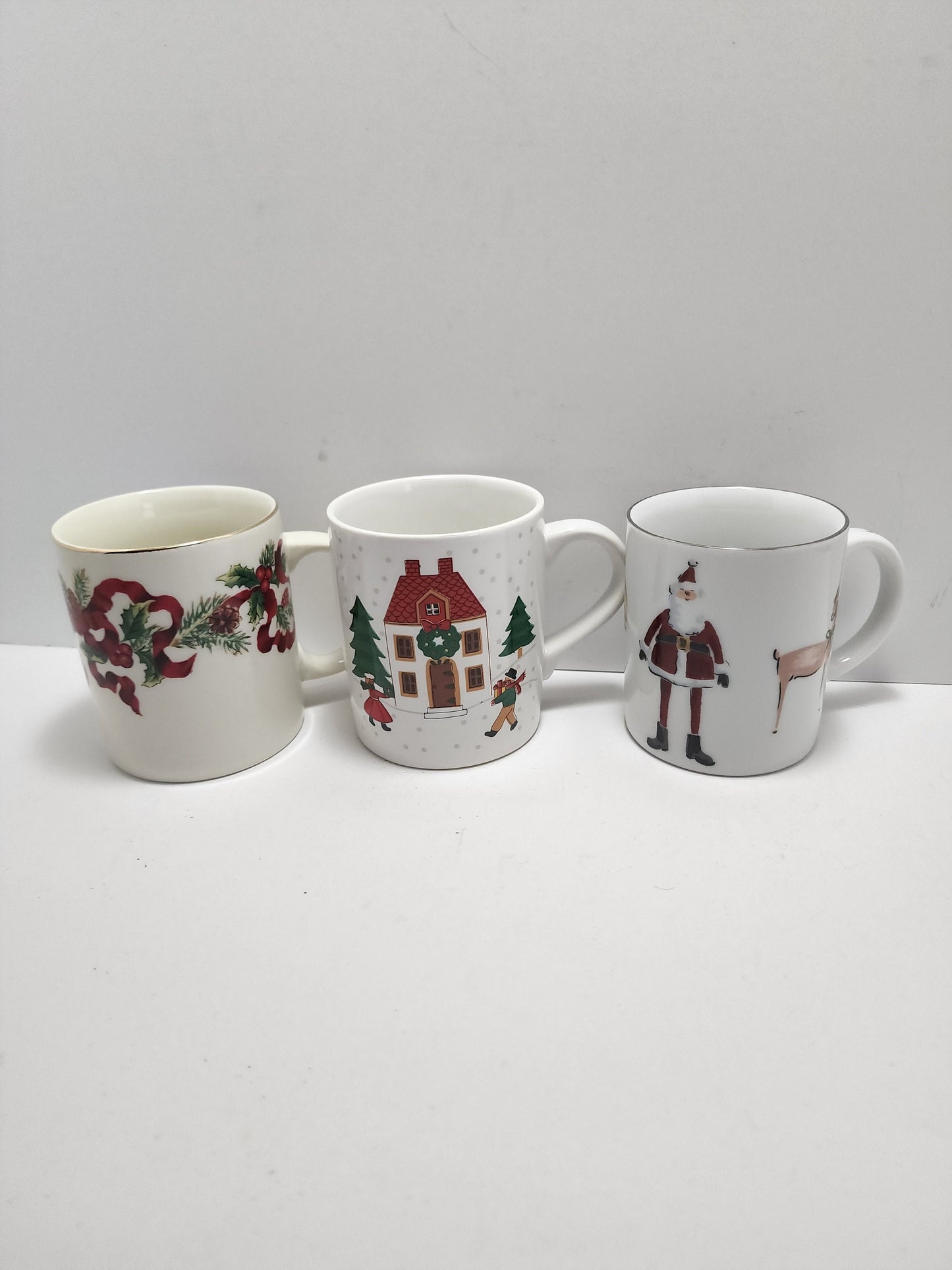 Christmas Mugs Lot Of 3 - Coffee Mugs - Mugs - Christmas - Christmas Mugs - Christmas Gifts - Coffee - Santa - Santa Mug - Reindeer