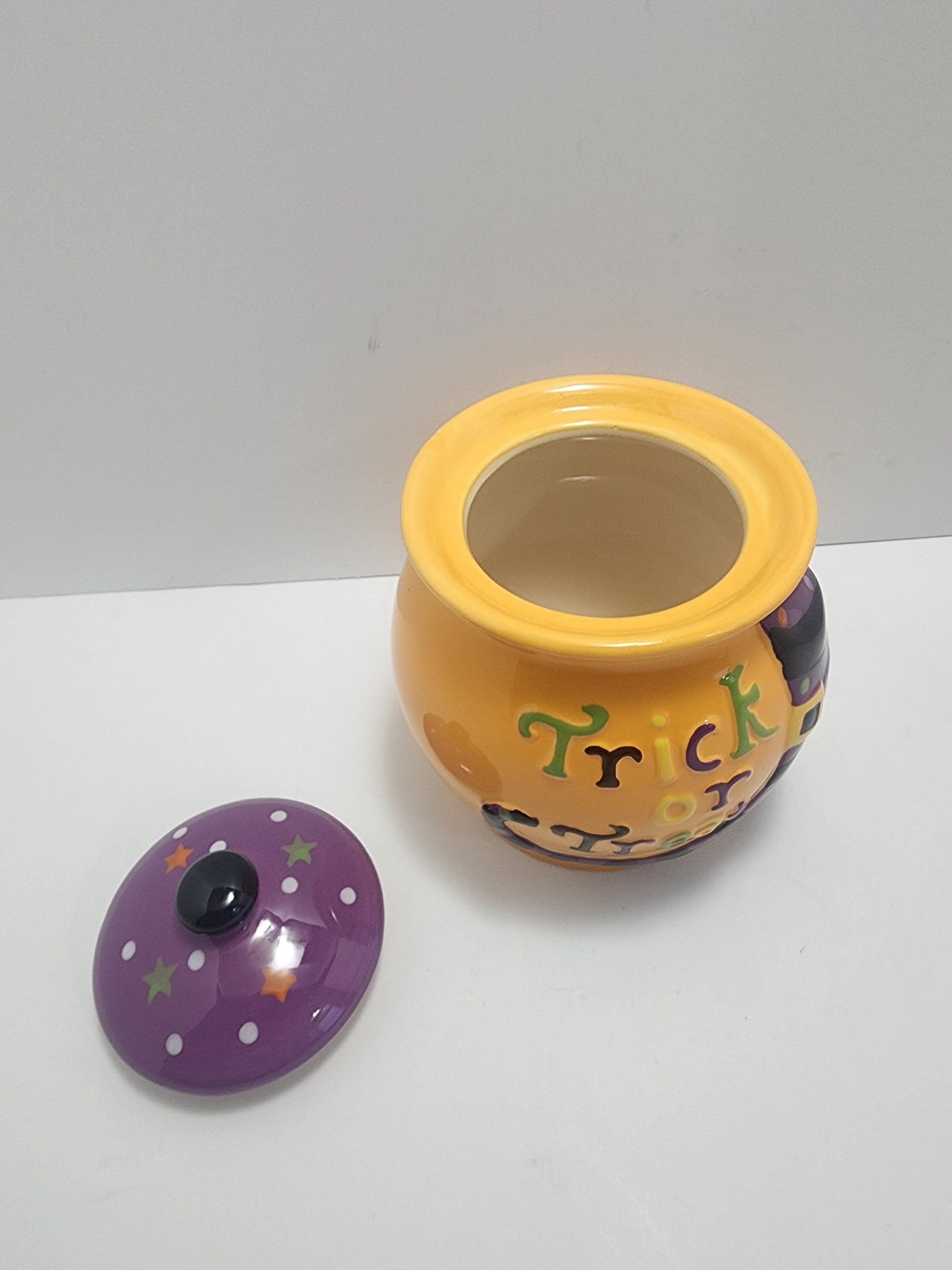 Trick Or Treat Ceramic Pumpkin Halloween Candy Dish Or Decor - Ceramic - Cermaic Dish - Pumpkin - Halloween - Halloween Candy - Halloween