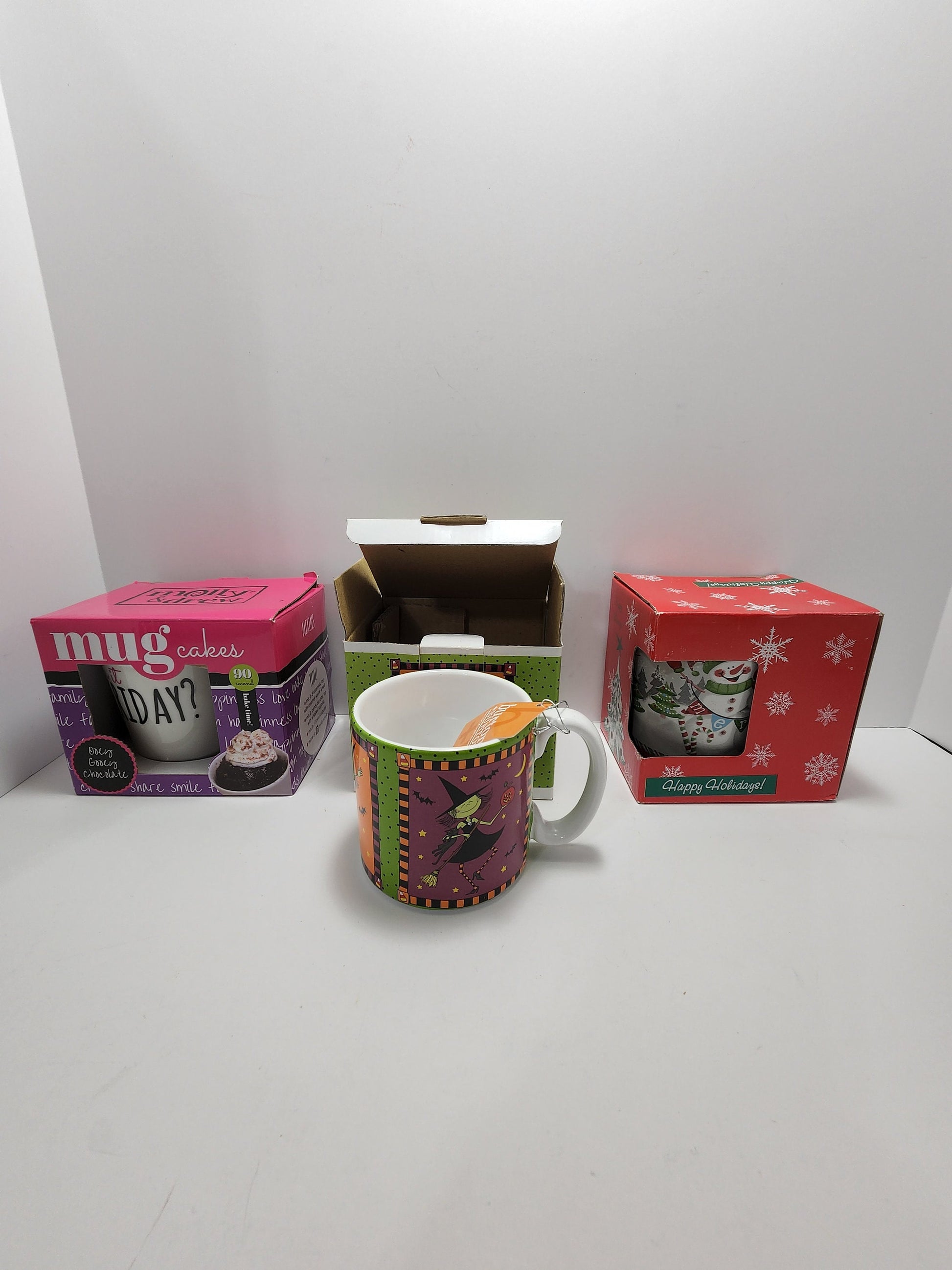 Coffee Mug Gift Sets - Molly & Drew - Halloween - Christmas - Mugs - Coffee Mugs - Halloween Mug - Christmas Mug - Cake Mug - Cakes