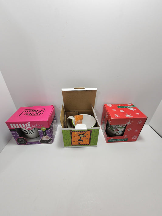 Coffee Mug Gift Sets - Molly & Drew - Halloween - Christmas - Mugs - Coffee Mugs - Halloween Mug - Christmas Mug - Cake Mug - Cakes