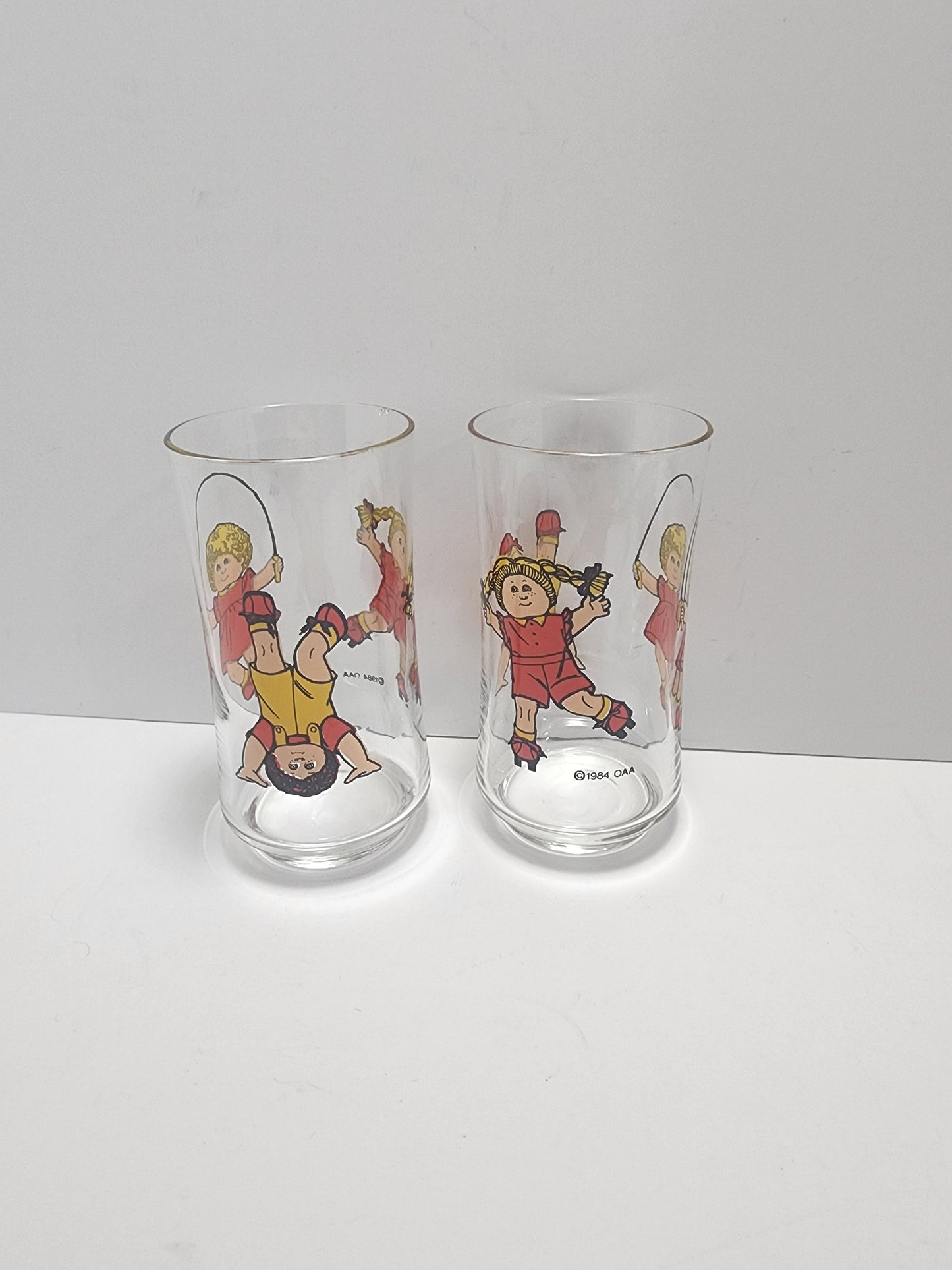 1984 Cabbage Patch Character Glasses - Character Glasses - Cabbage Patch - Cabbage Patch Glass - Vintage Glasses - Glasses