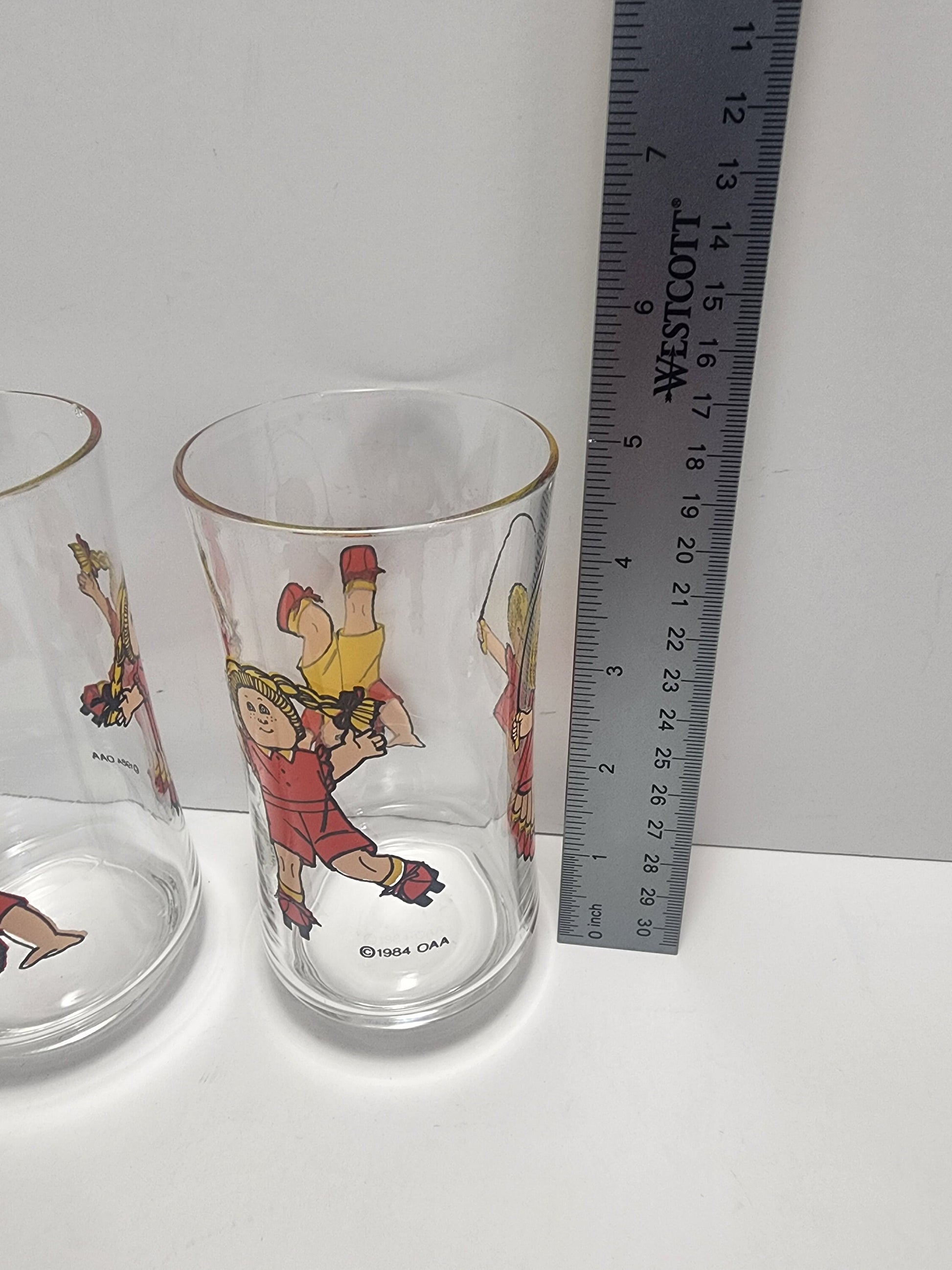 1984 Cabbage Patch Character Glasses - Character Glasses - Cabbage Patch - Cabbage Patch Glass - Vintage Glasses - Glasses