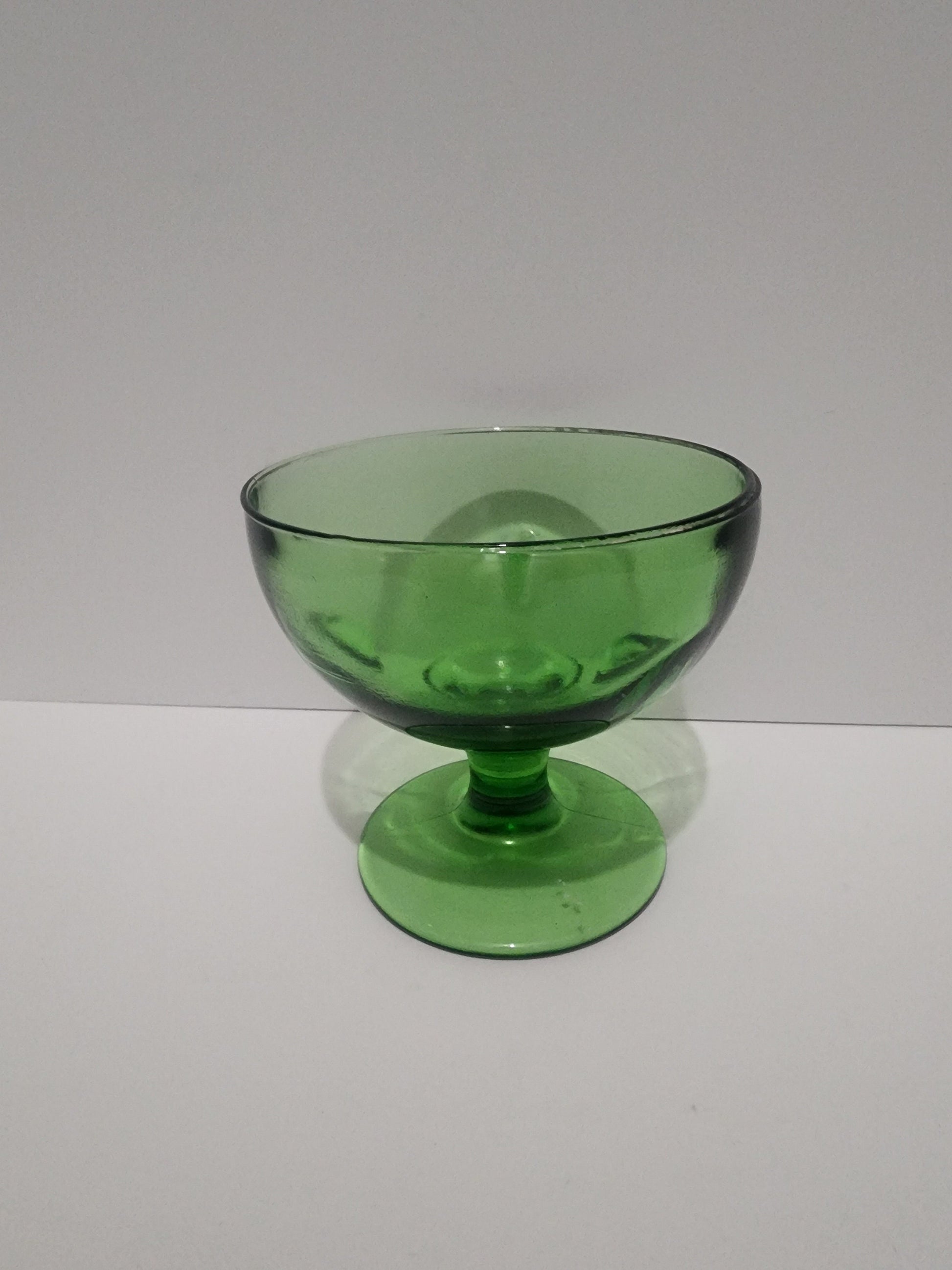Vintage Green Glass Sherbert Dish or Decor - Green Glass - Sherbert - Sherbert Dish - Green Glass - Tealight Decor - Candle Decor