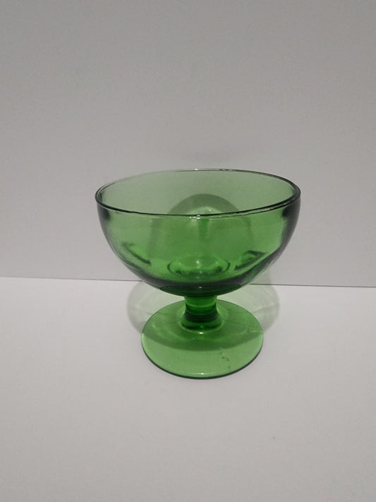 Vintage Green Glass Sherbert Dish or Decor - Green Glass - Sherbert - Sherbert Dish - Green Glass - Tealight Decor - Candle Decor