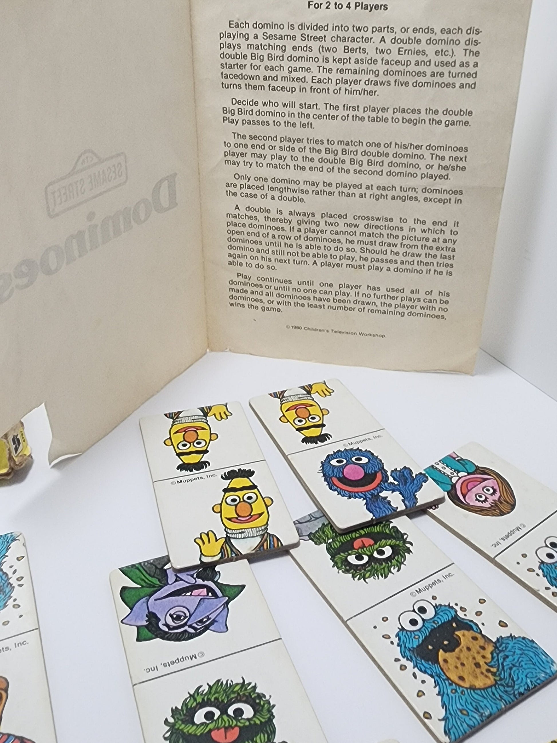 1980s Vintage Sesame Street Dominoes - Vintage Games - Board Games - Dominoes - Sesame Street - Big Bird - Sesame Street Game