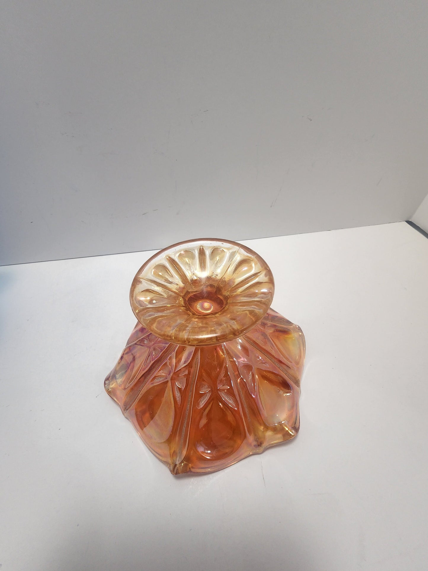 Vintage Fenton Thumprint Glass and Imperial Marigold Glass - Candy Dish - Fenton - Fenton Glass - Marigold - Carnival Glass - Pedestal Glass