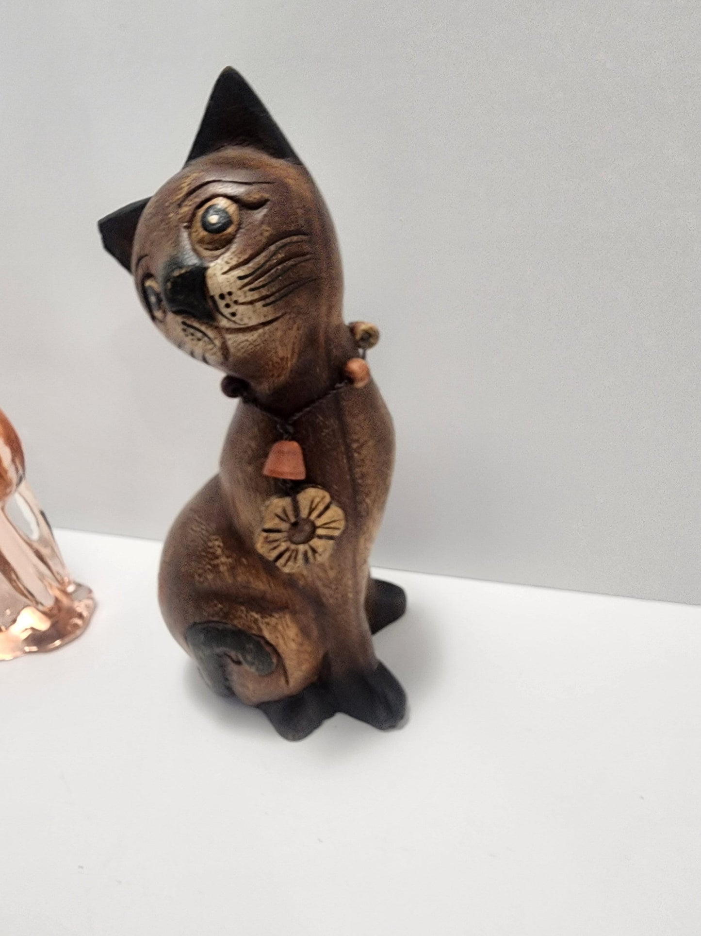 Vintage Cat Figurines - Fenton Glass Art - Siamese Cat - Egyptian Cat - Baccarat Egyptian Cat - Glass Cat - Cat Sculpture - Cat Art - Glass