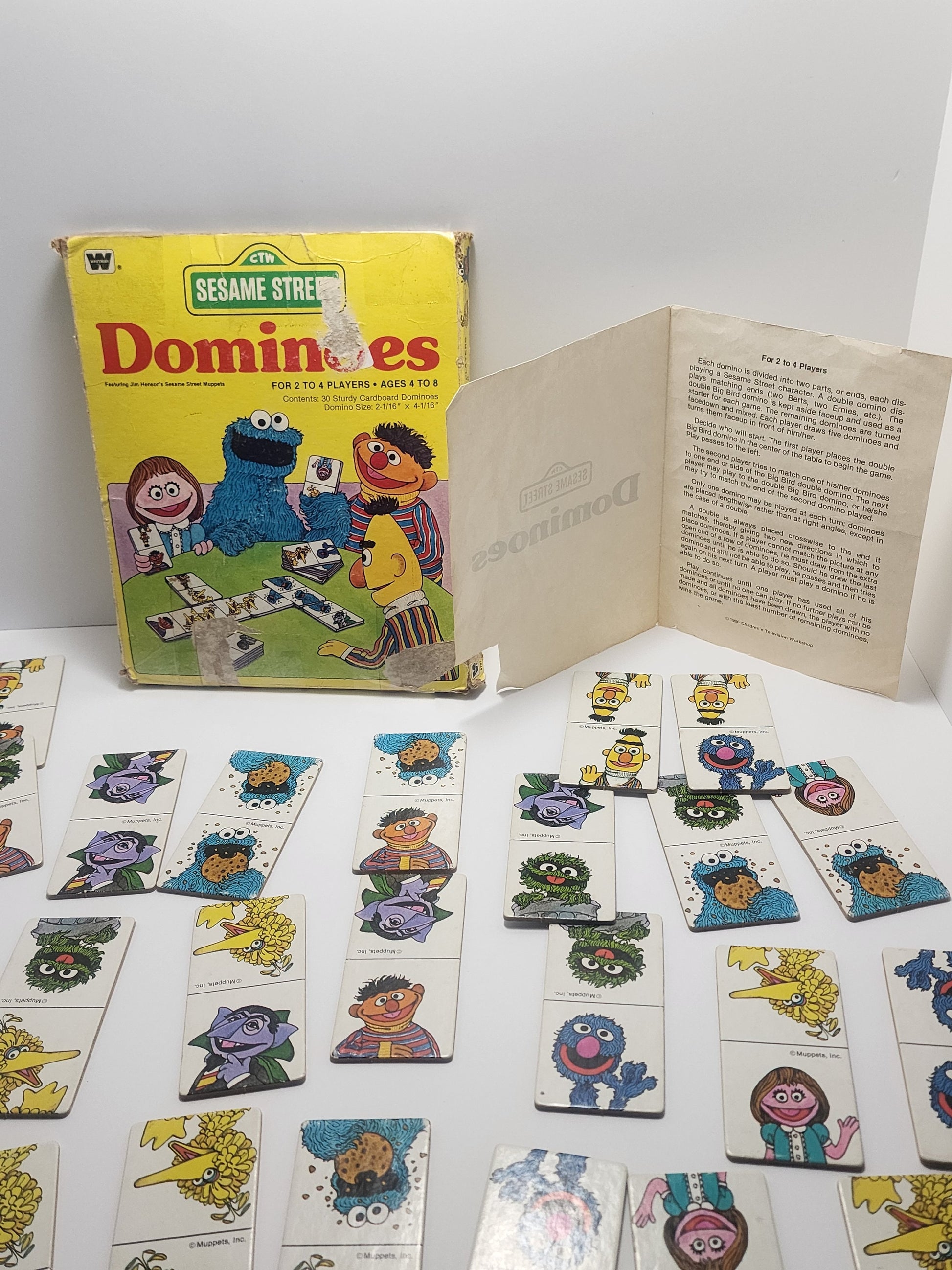 1980s Vintage Sesame Street Dominoes - Vintage Games - Board Games - Dominoes - Sesame Street - Big Bird - Sesame Street Game