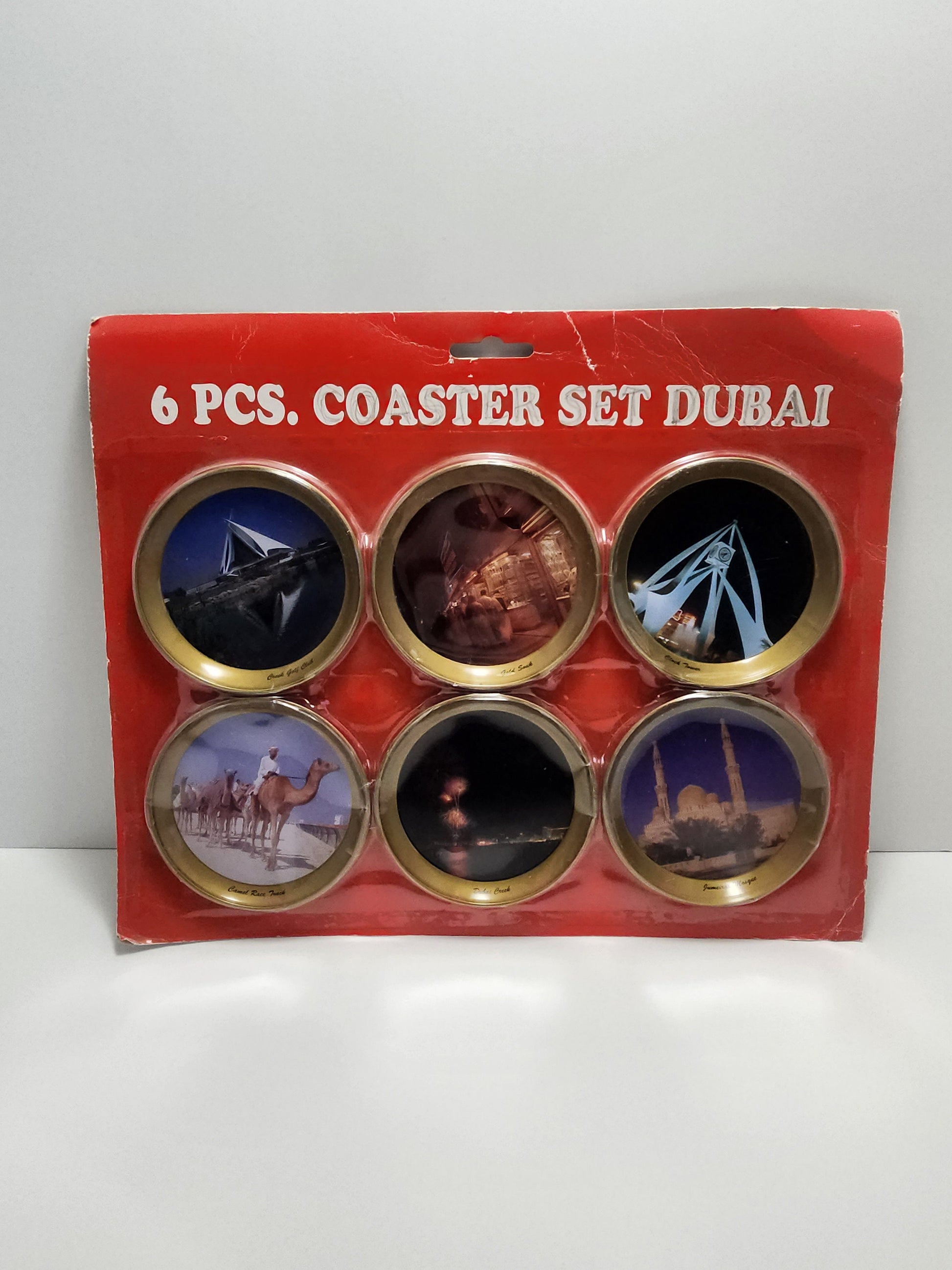 Coaster Set Of Dubai Set of 6 New In Package - Coasters - Dubai - Vintage Coasters - Souvenir - Dubai Souvenir