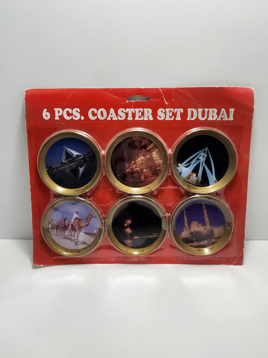 Coaster Set Of Dubai Set of 6 New In Package - Coasters - Dubai - Vintage Coasters - Souvenir - Dubai Souvenir