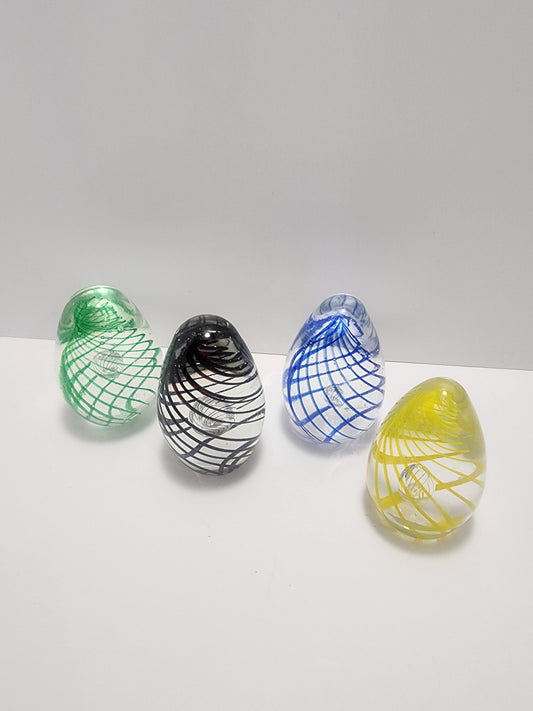 Vintage Glass Eggs Paperweights Decor - Glass - Glass Sculpture - Blown Glass - Paperweight - Paper Weight - Eggs - Egg Decor - Easter